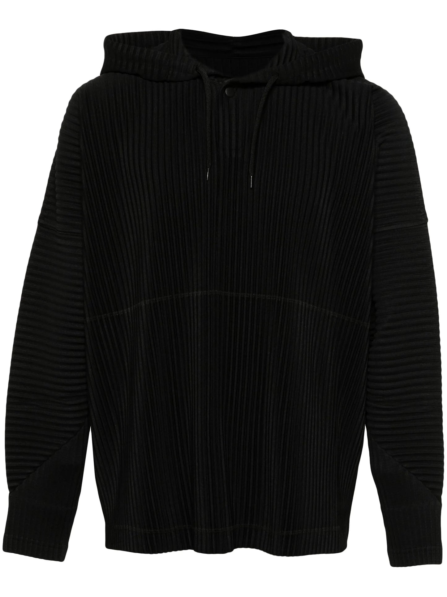 pleated drawstring hoodie