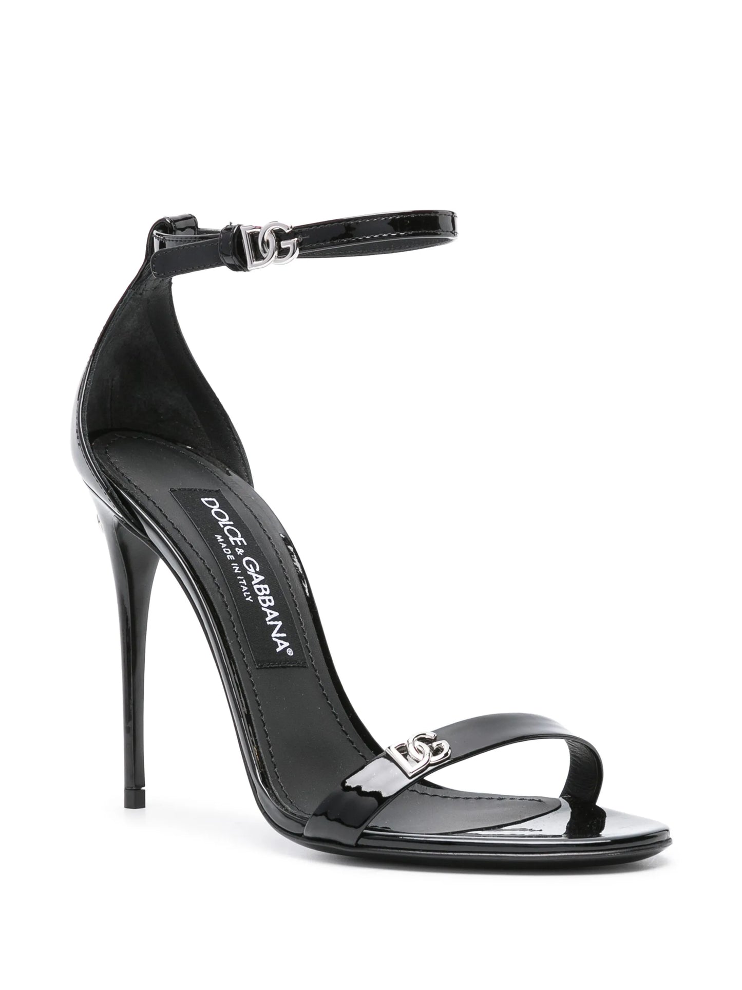 logo-plaque patent sandals