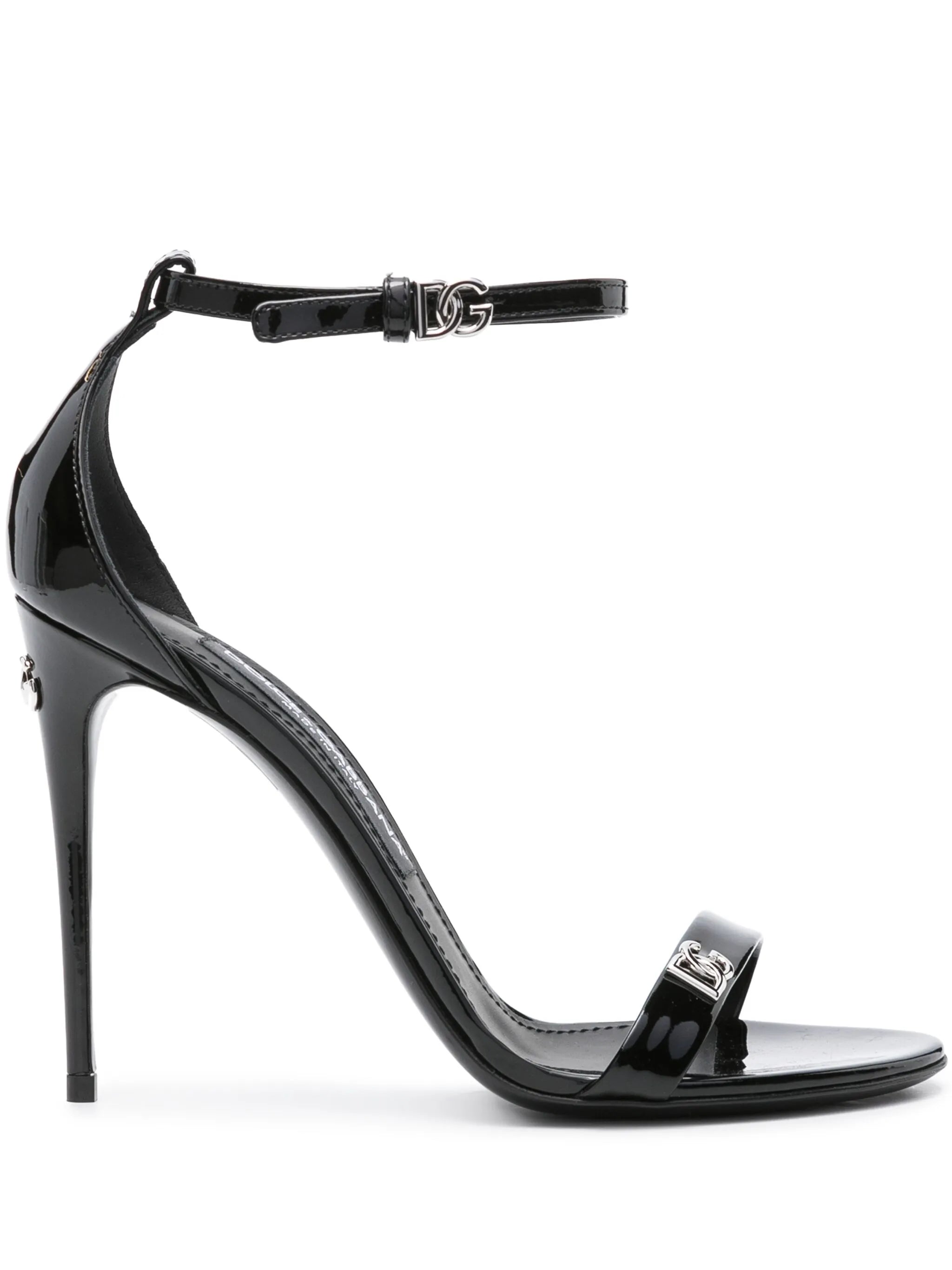 logo-plaque patent sandals