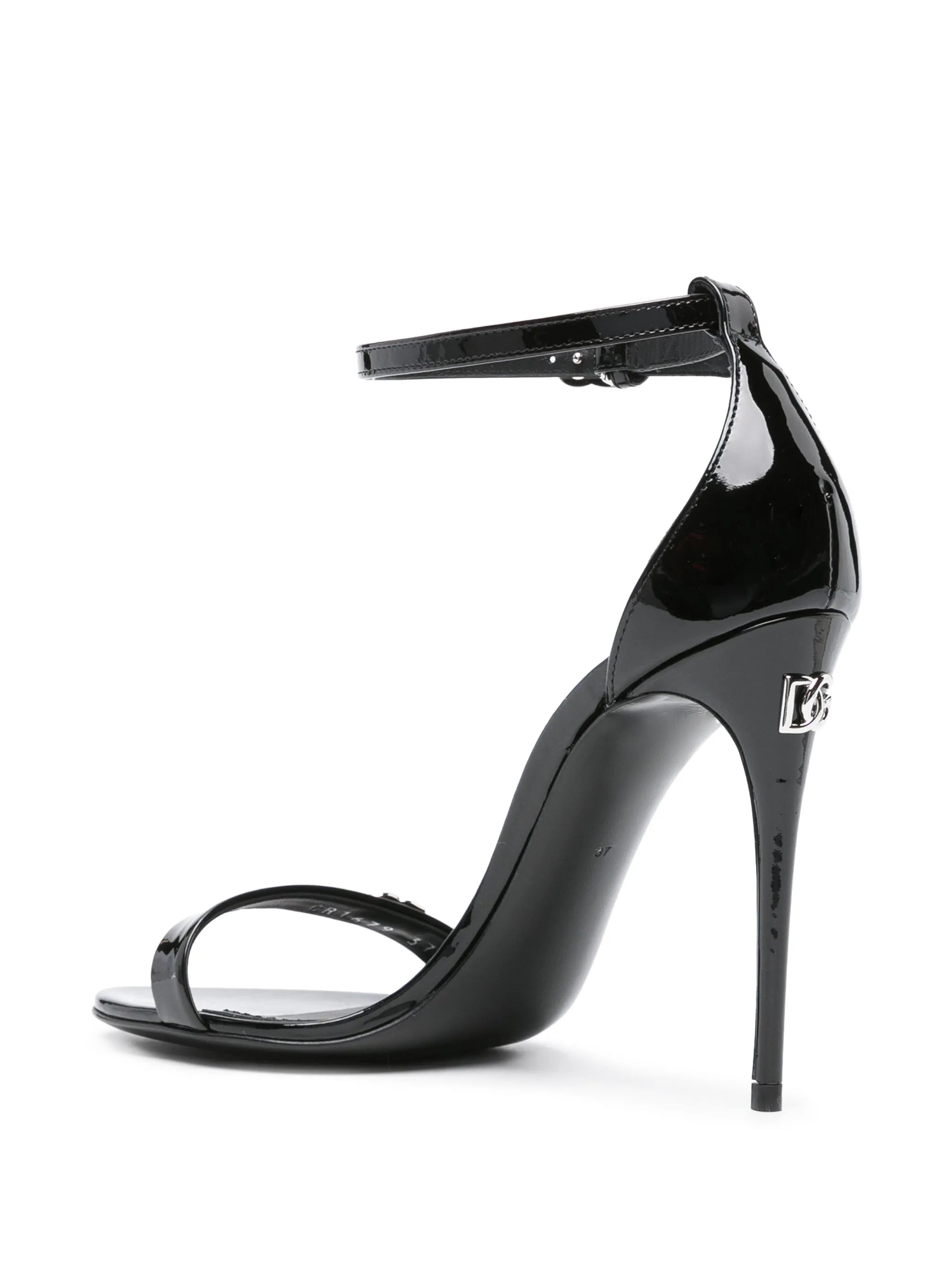 logo-plaque patent sandals