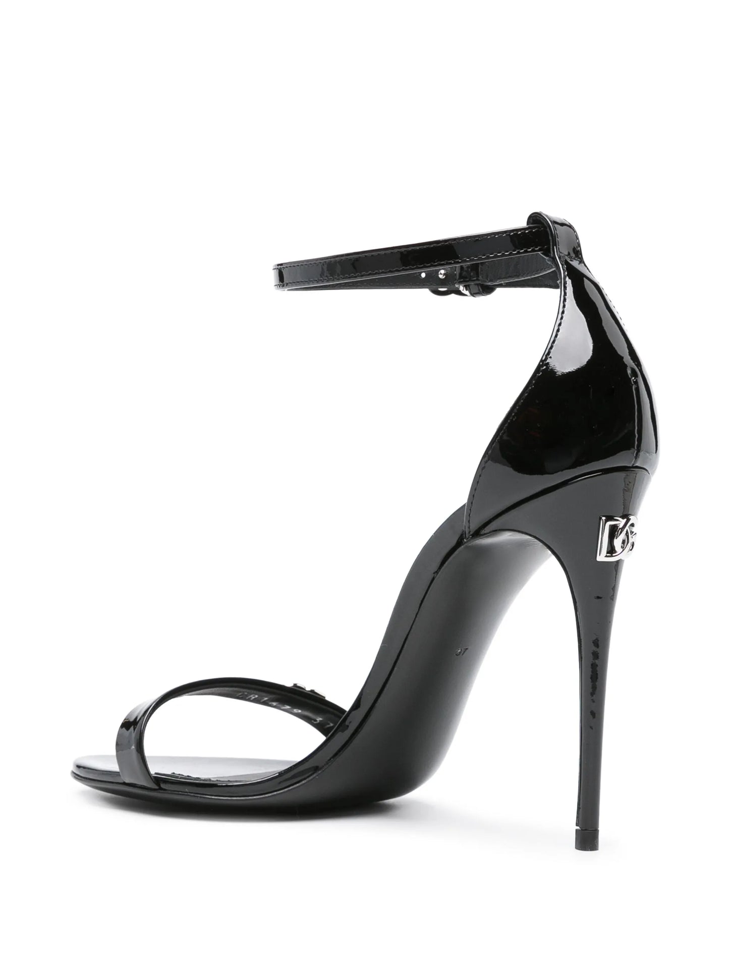 logo-plaque patent sandals