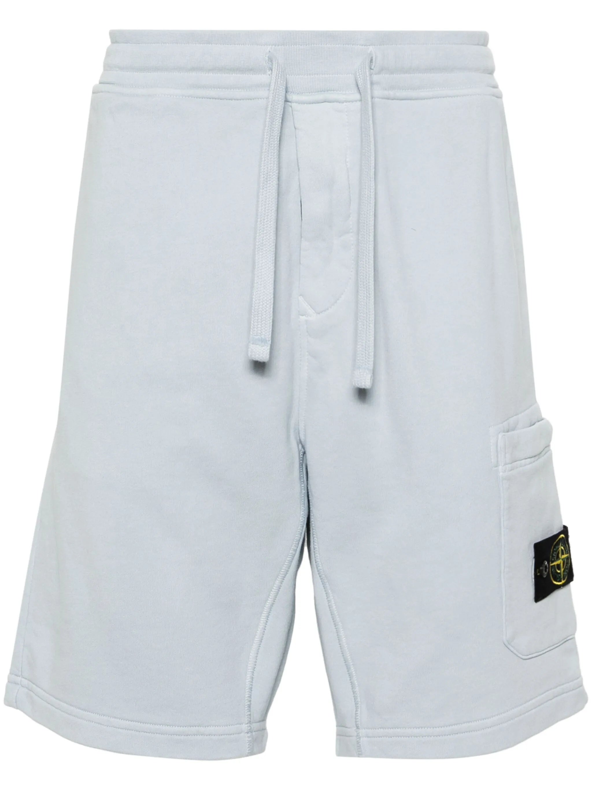 Compass-appliqué cotton track shorts