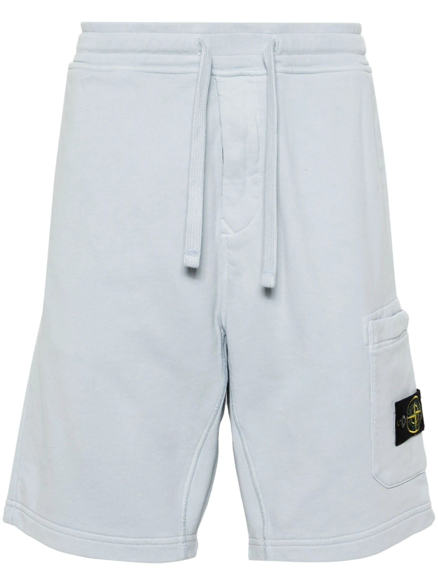 Compass-appliqué cotton track shorts