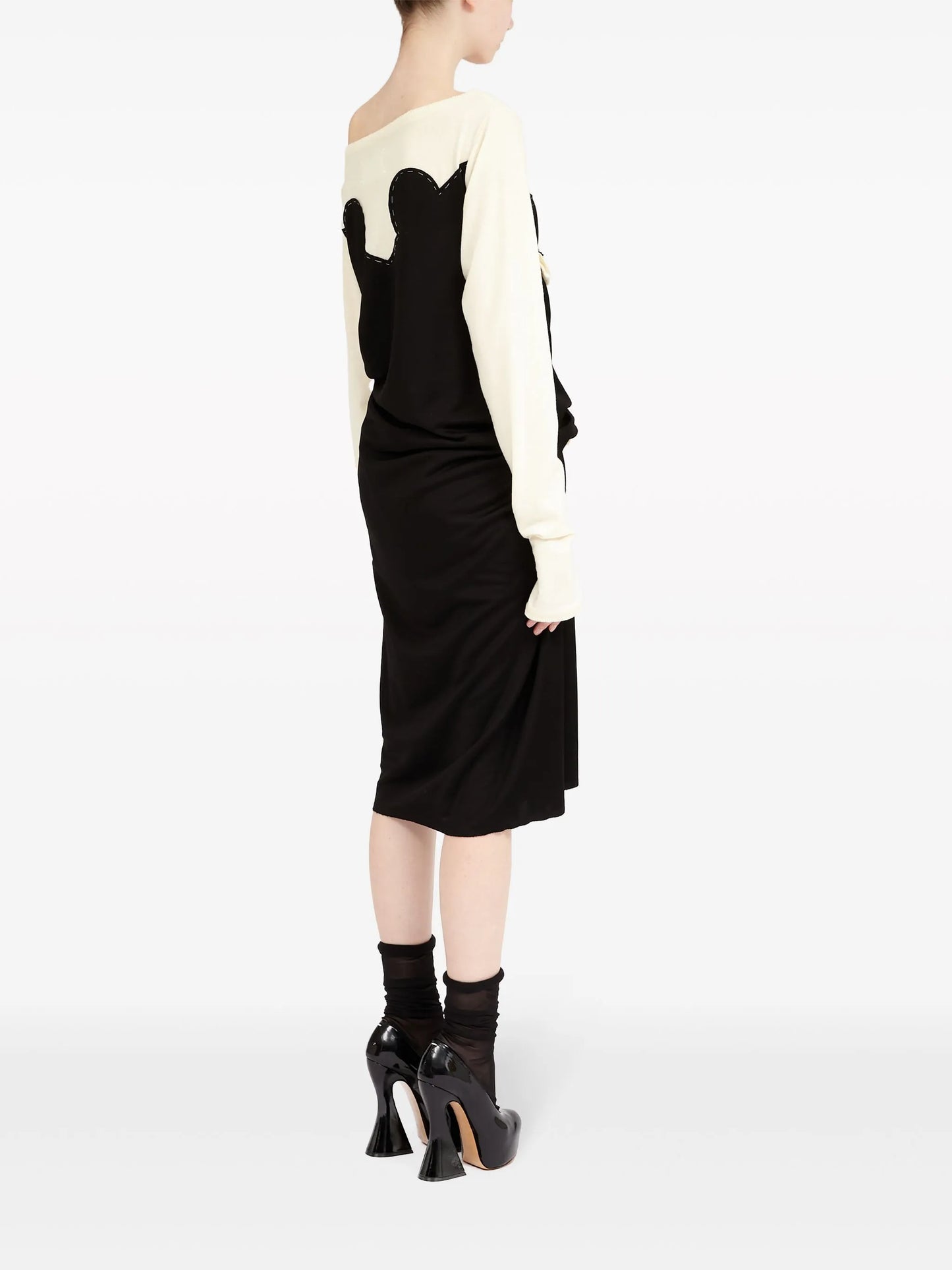 Spliced-jersey midi dress