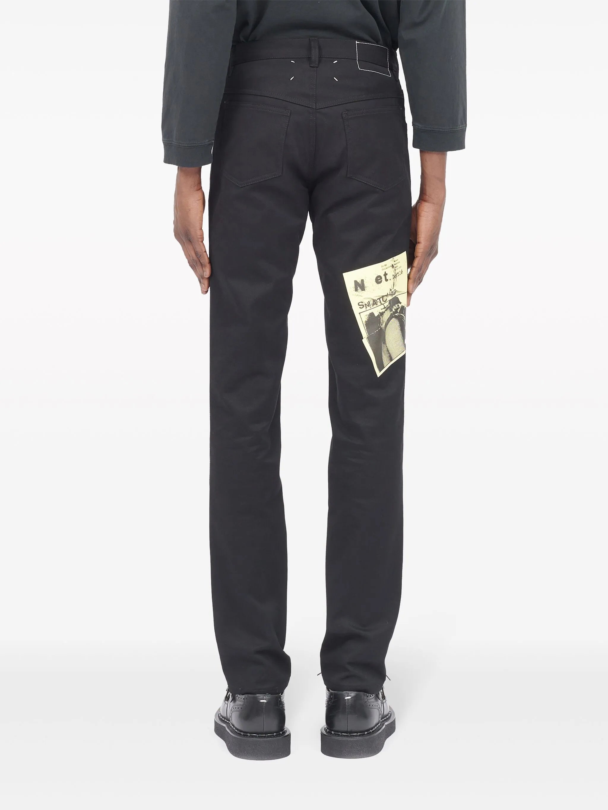 Invitation-print skinny jeans