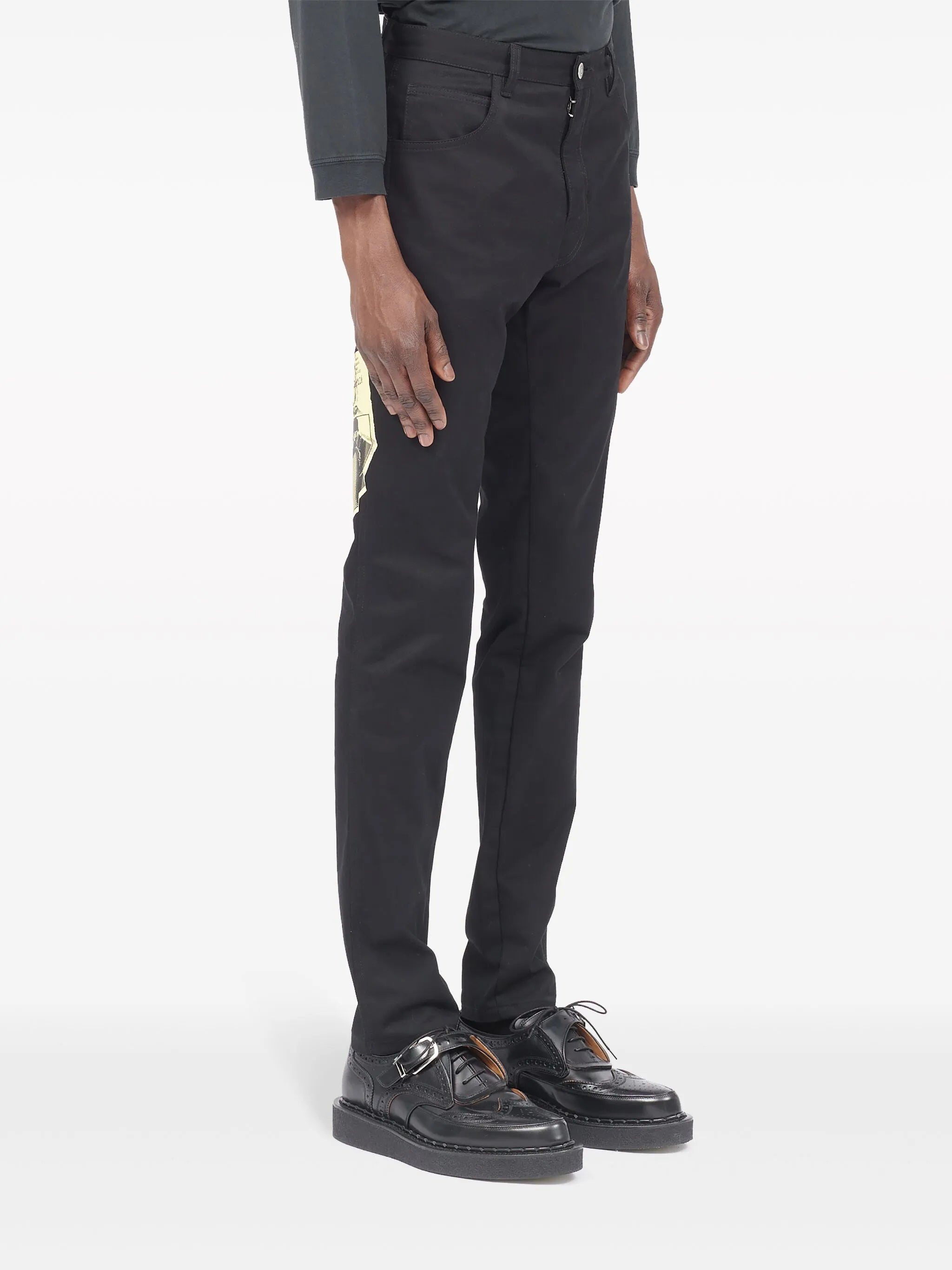 Invitation-print skinny jeans