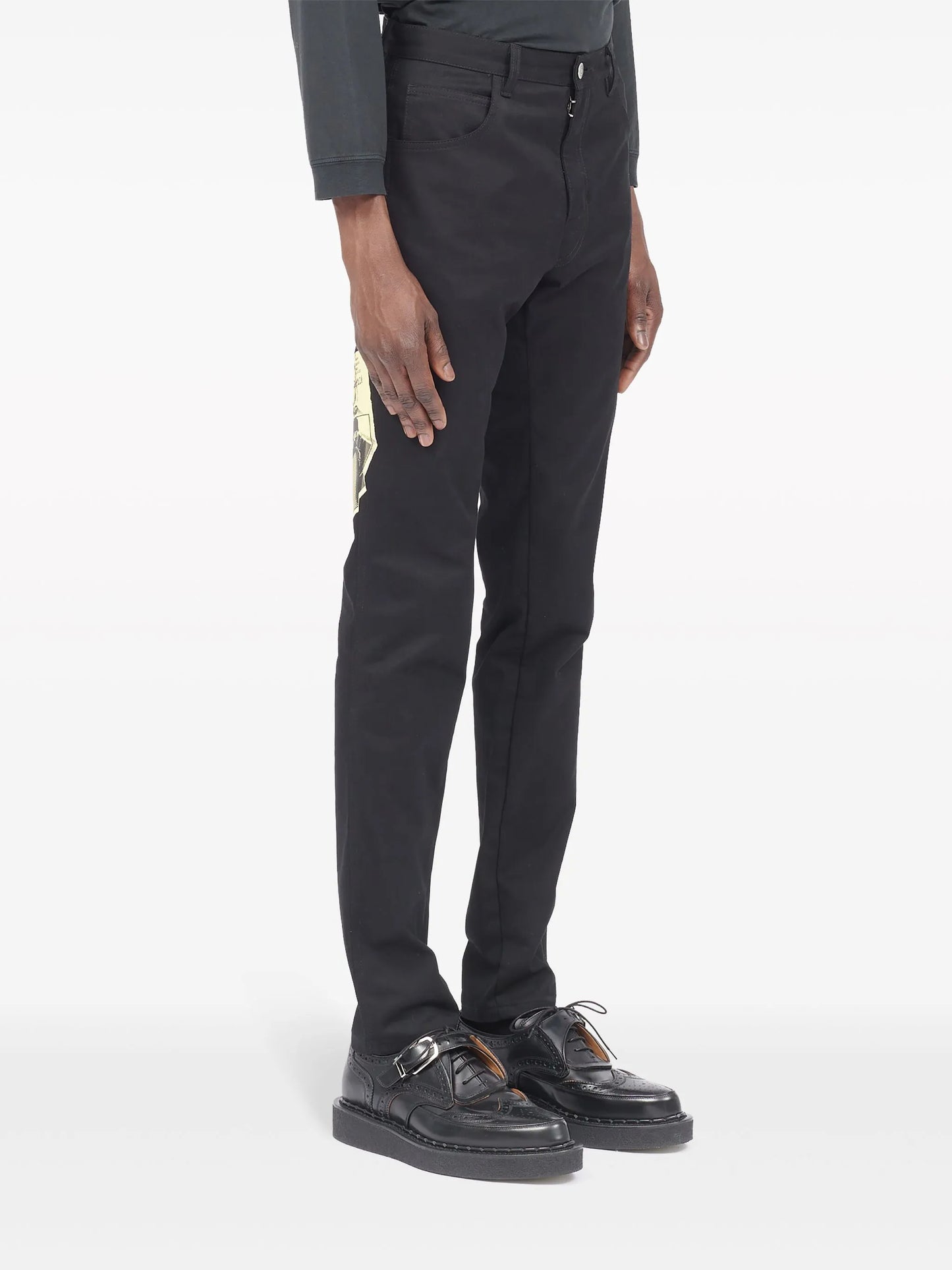 Invitation-print skinny jeans