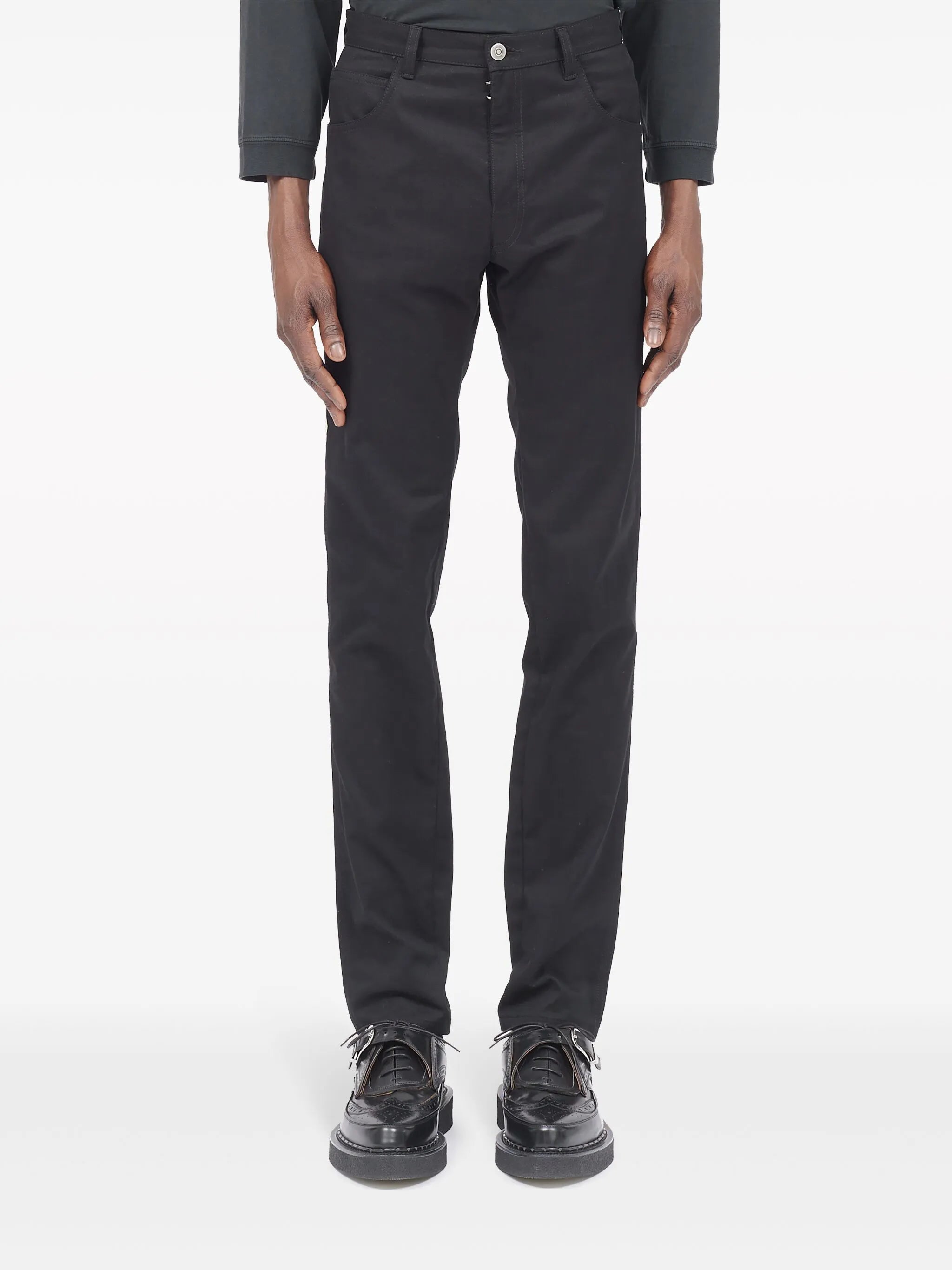 Invitation-print skinny jeans