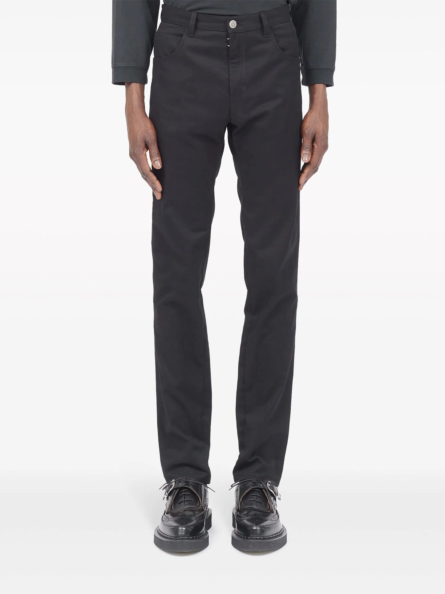 Invitation-print skinny jeans