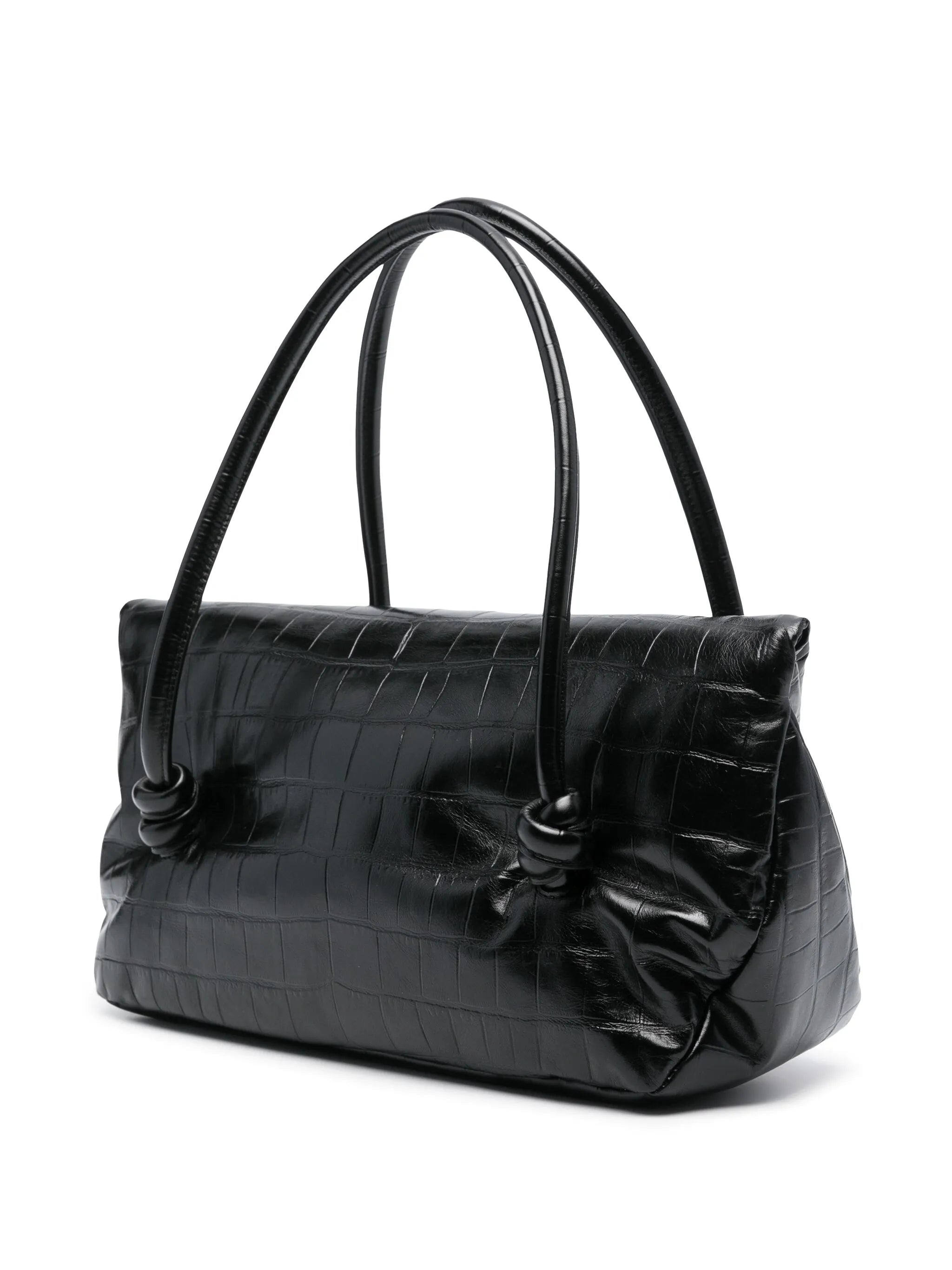 medium crocodile-effect shoulder bag