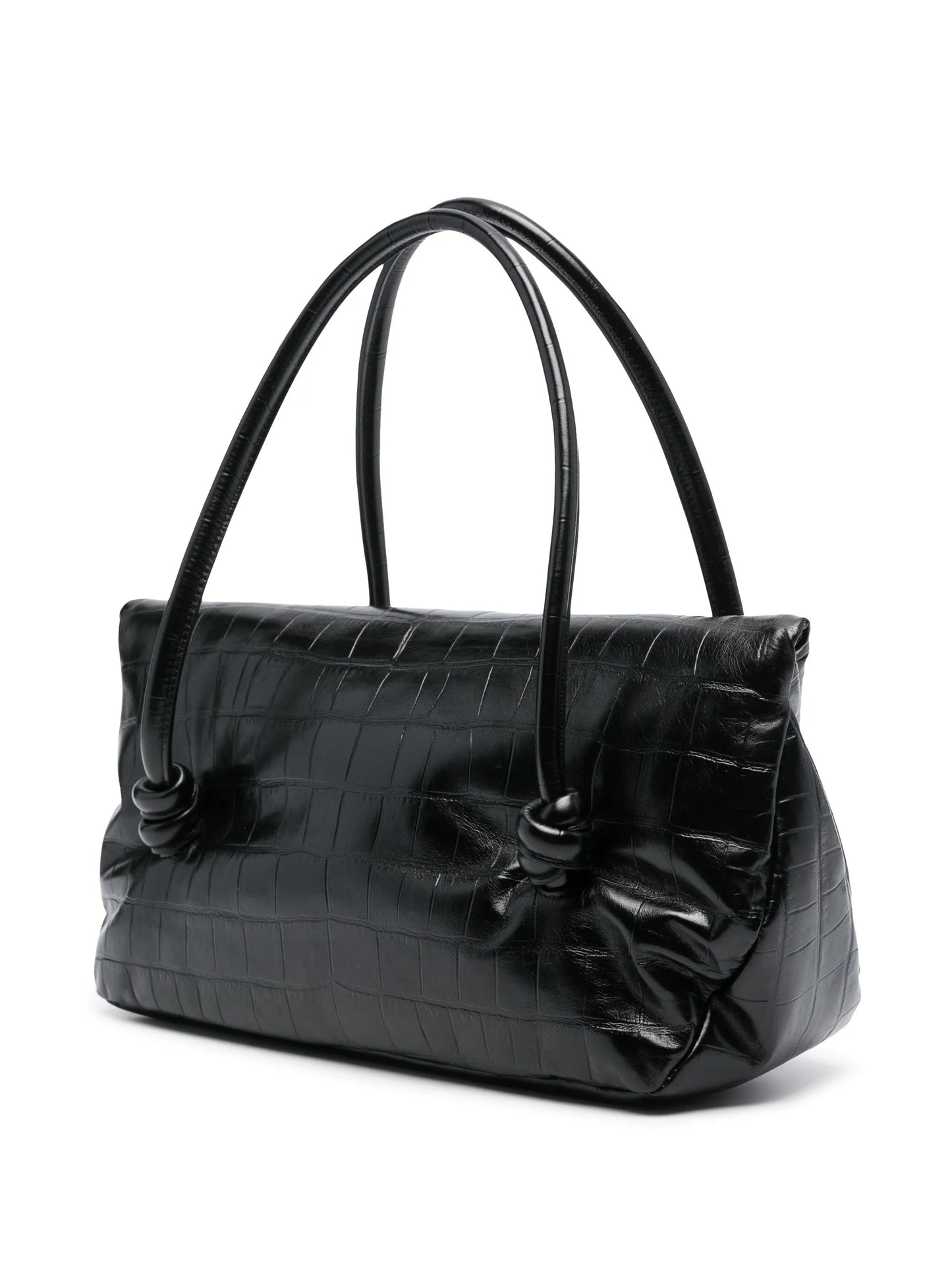medium crocodile-effect shoulder bag