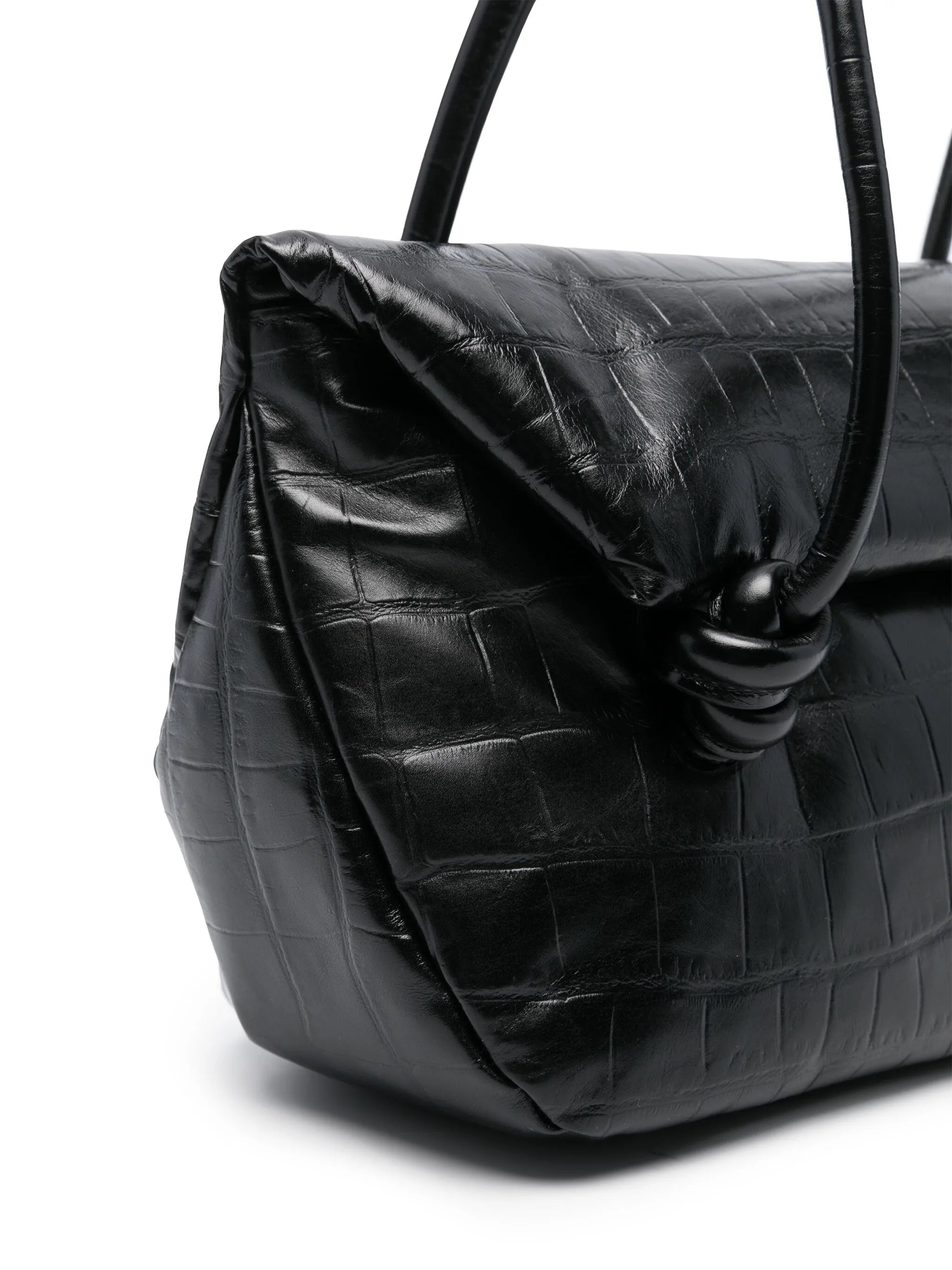 medium crocodile-effect shoulder bag