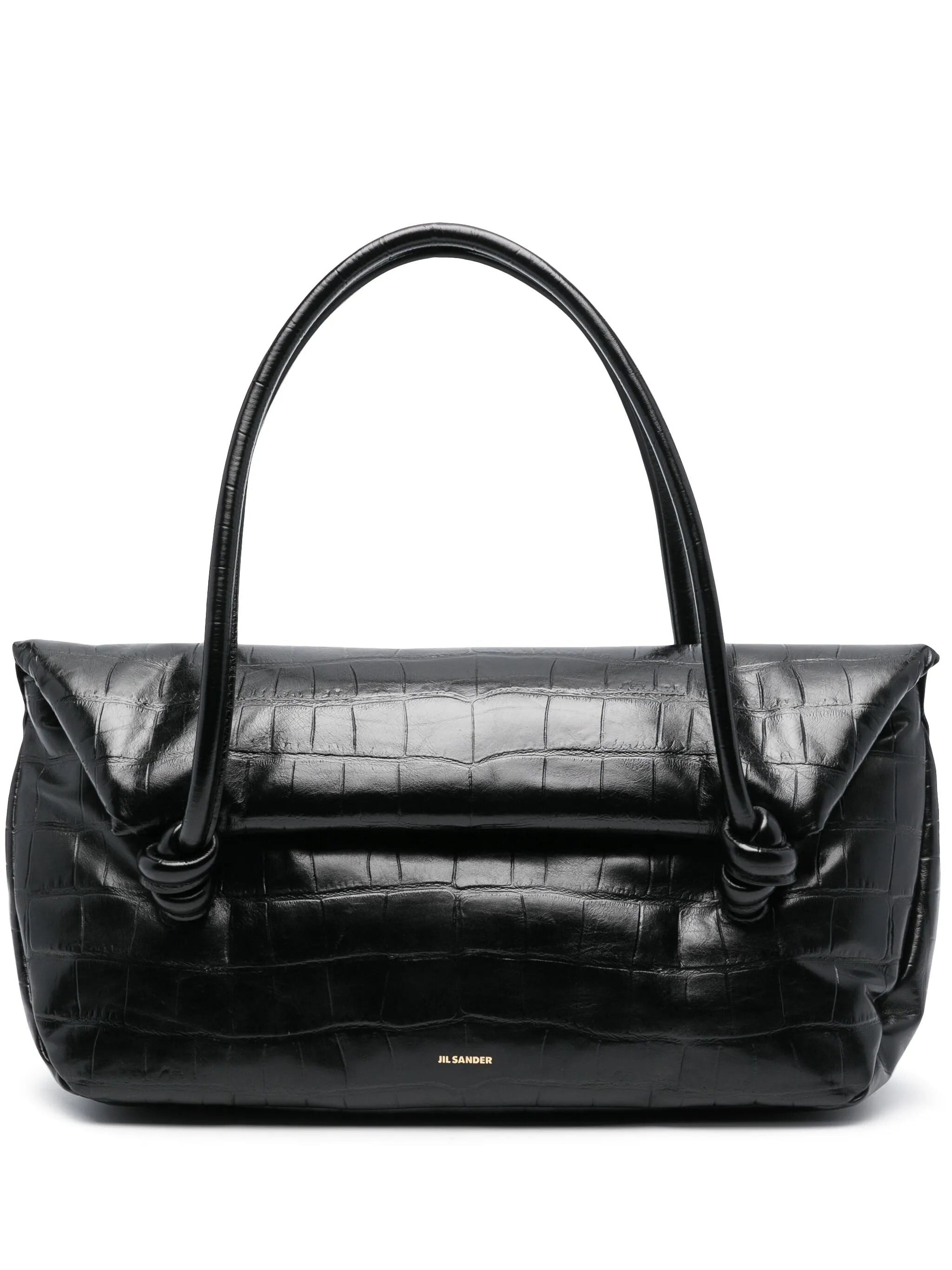 medium crocodile-effect shoulder bag