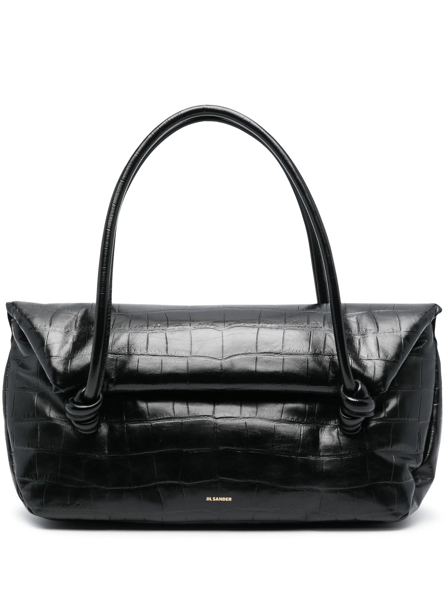 medium crocodile-effect shoulder bag
