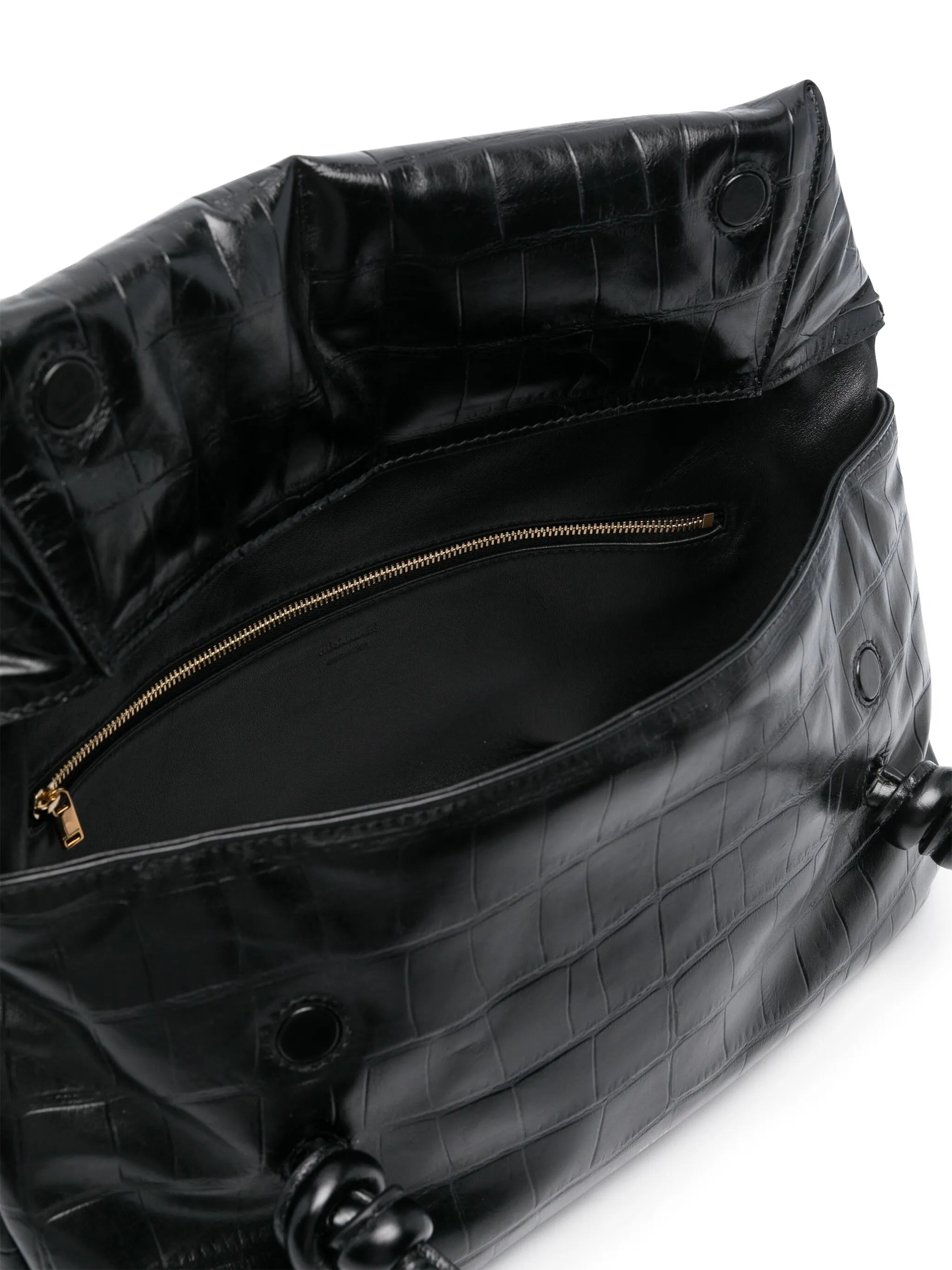 medium crocodile-effect shoulder bag