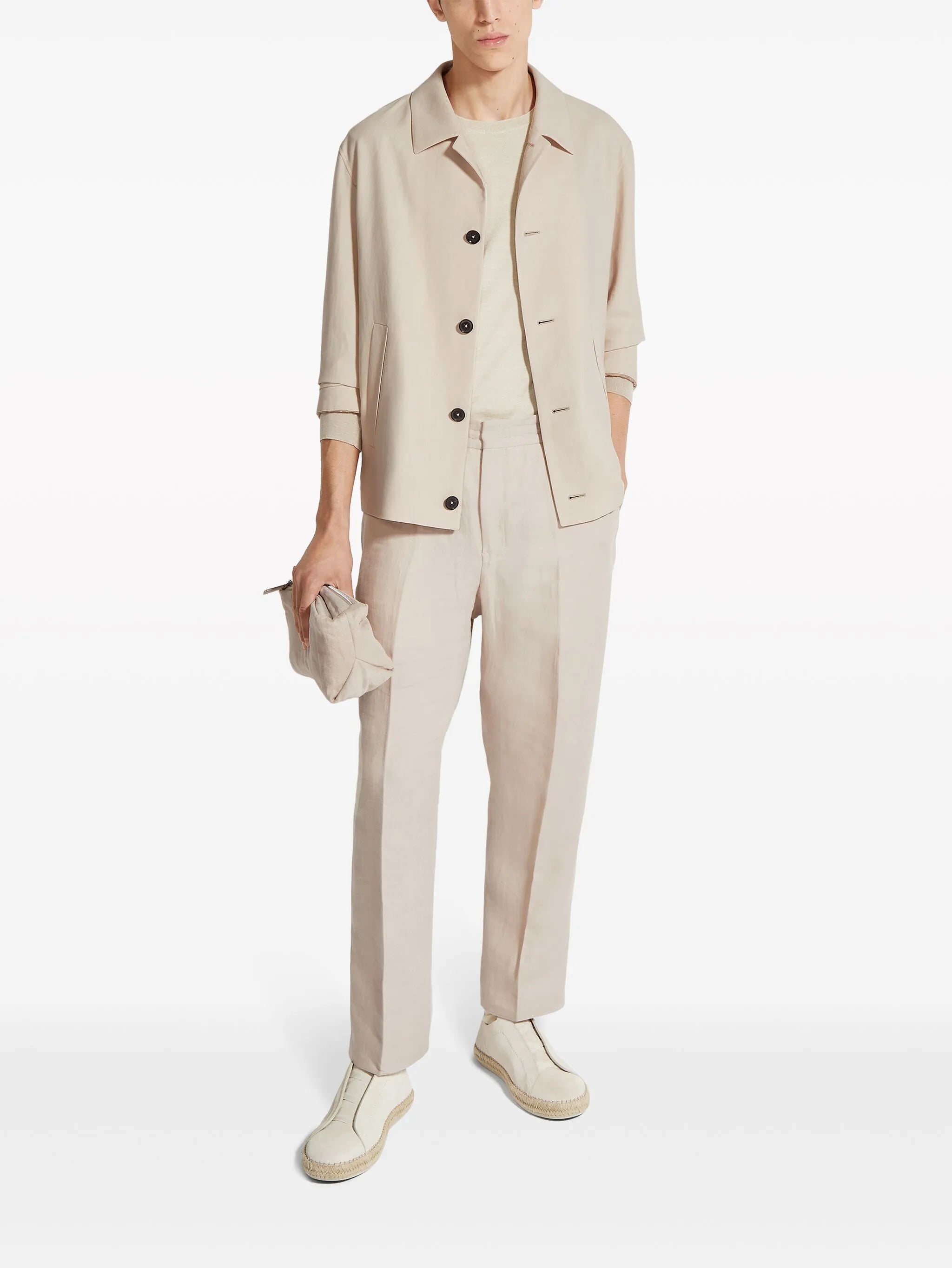 Chore linen shirt jacket