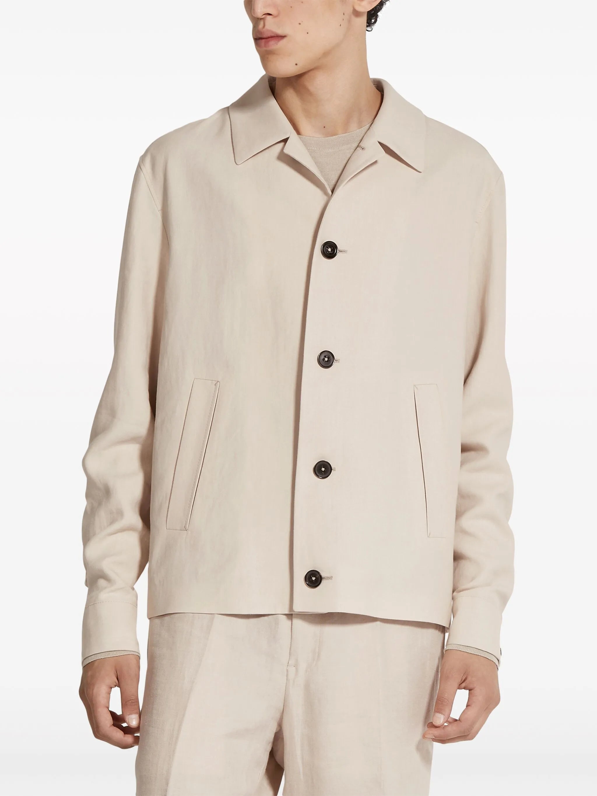 Chore linen shirt jacket