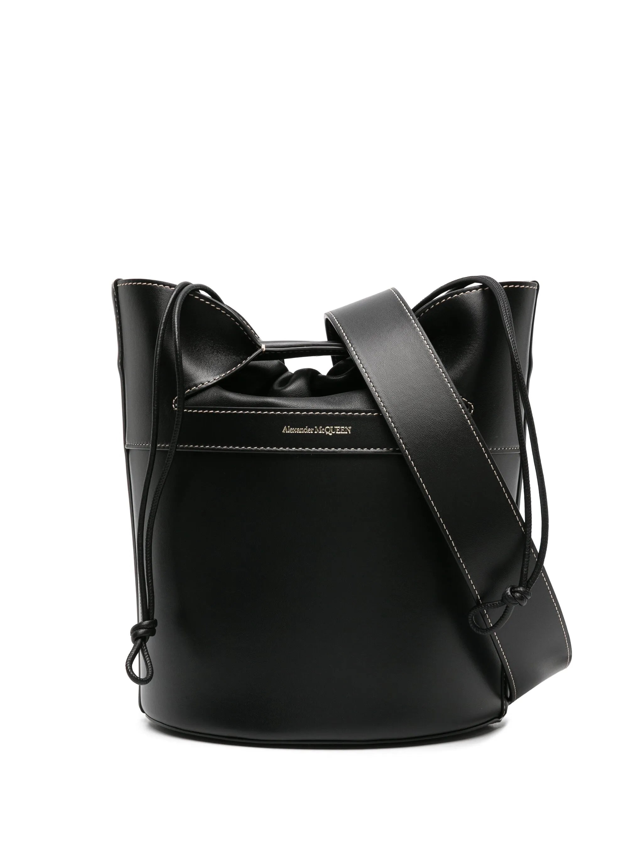 logo-stamp leather bucket bag