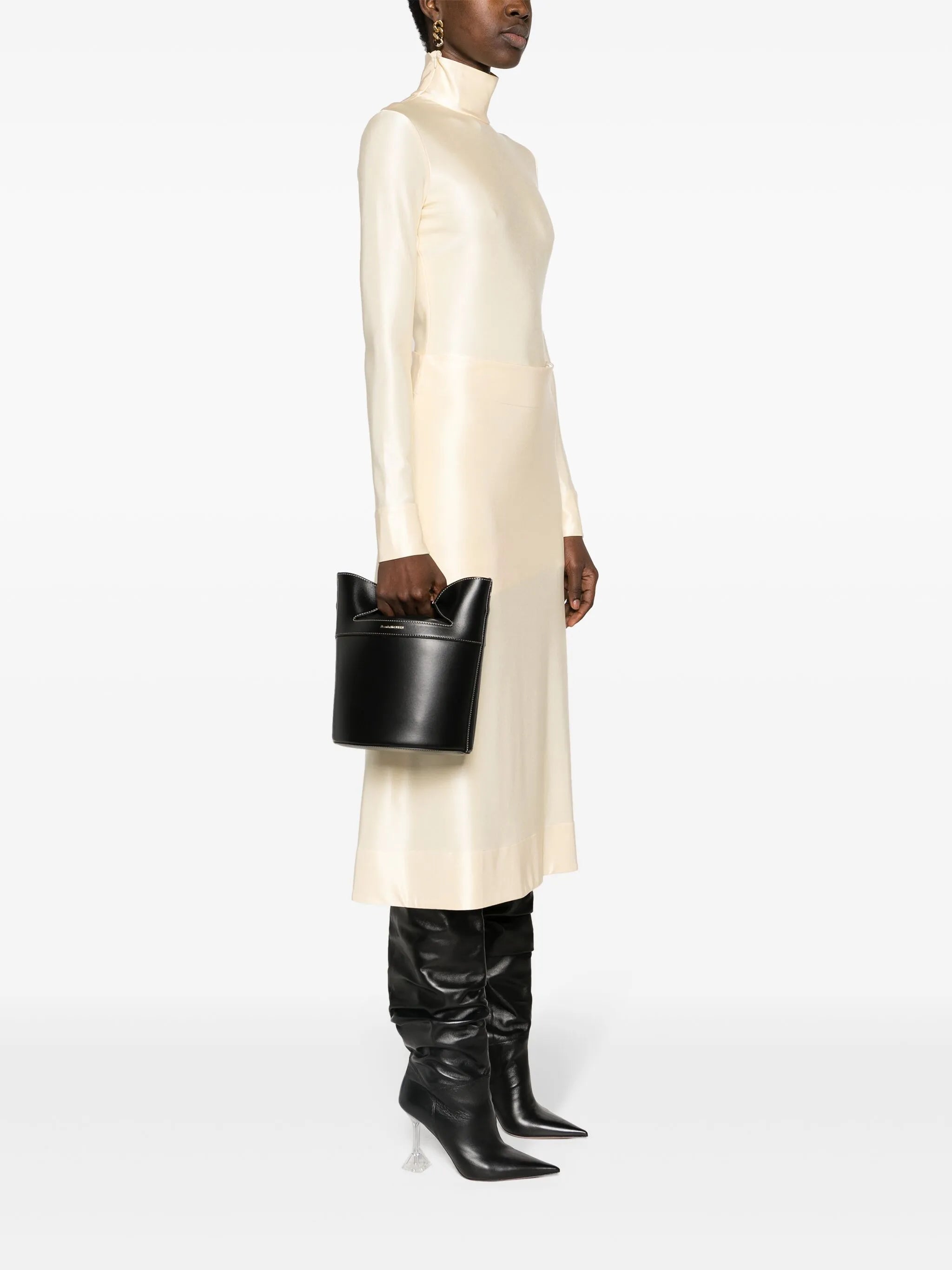 logo-stamp leather bucket bag