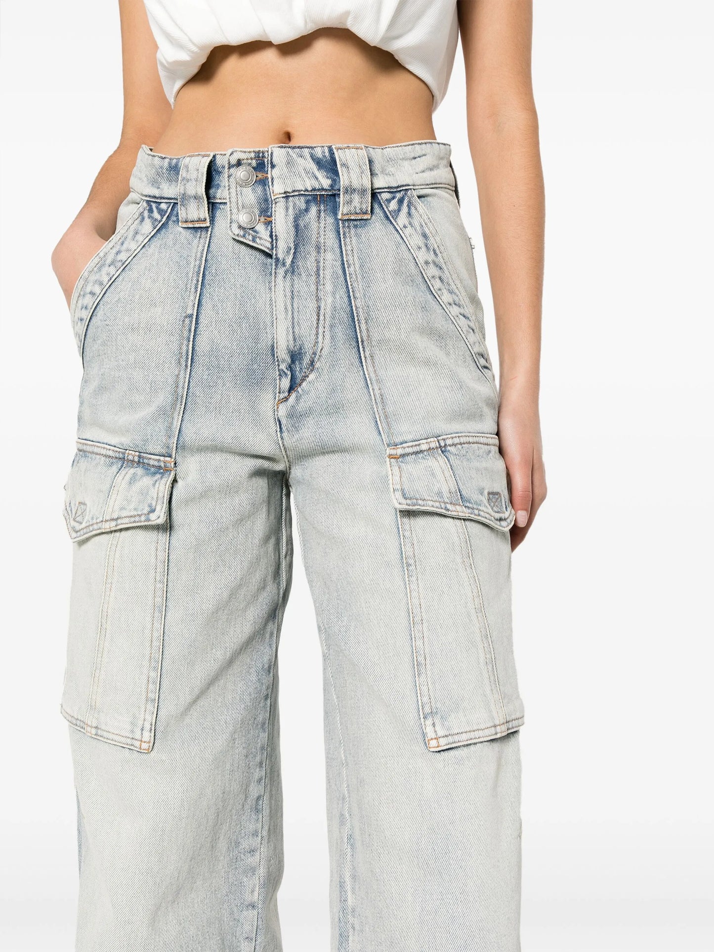 Heilani mid-rise faded-effect jeans