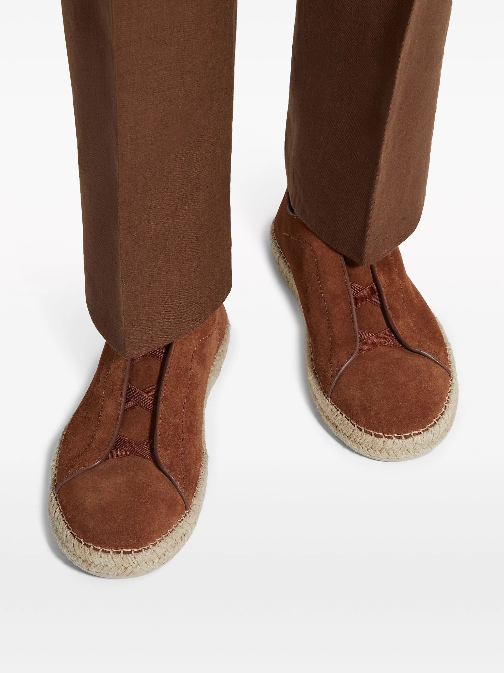 Triple Stitch suede espadrilles