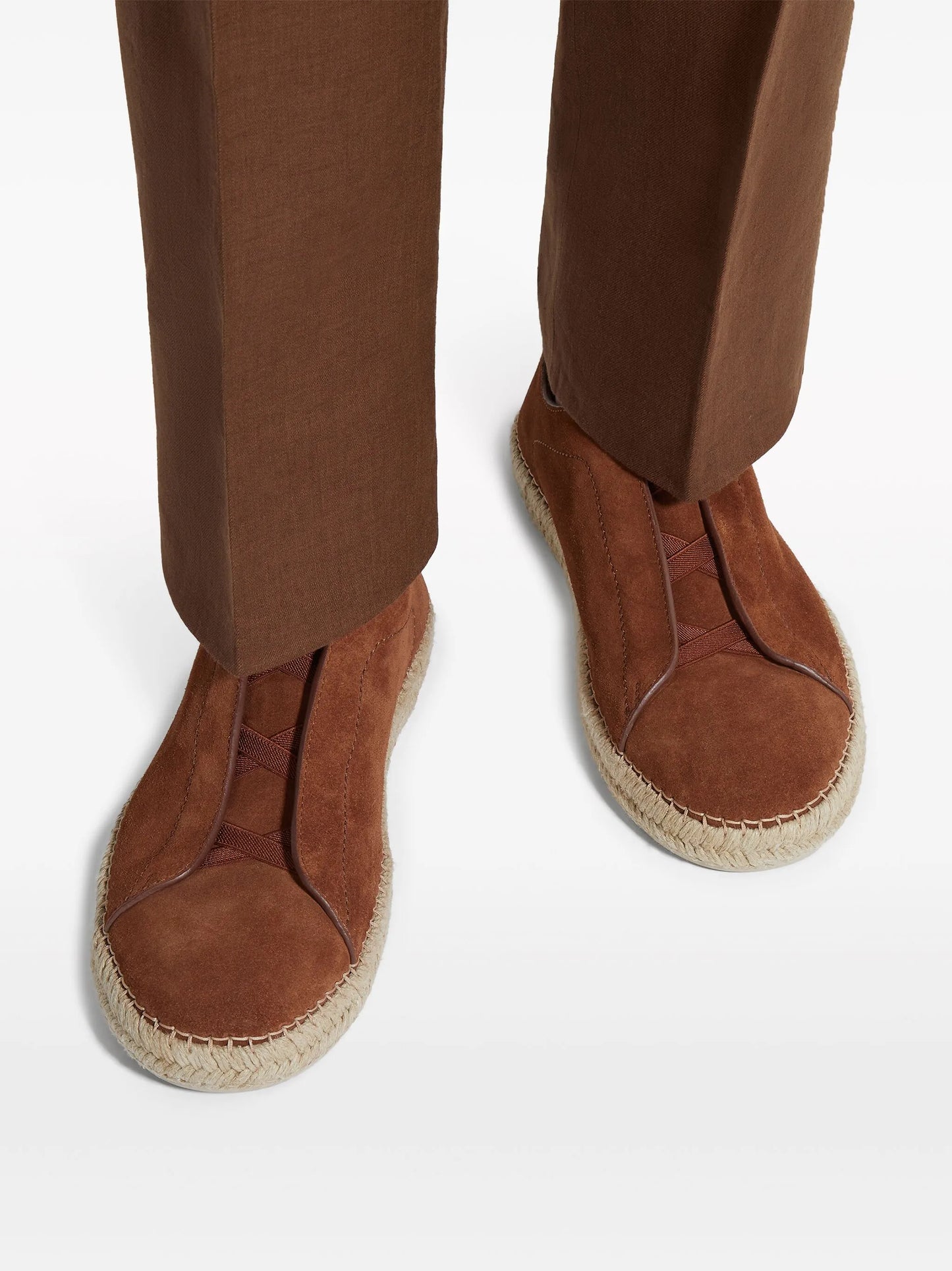 Triple Stitch suede espadrilles