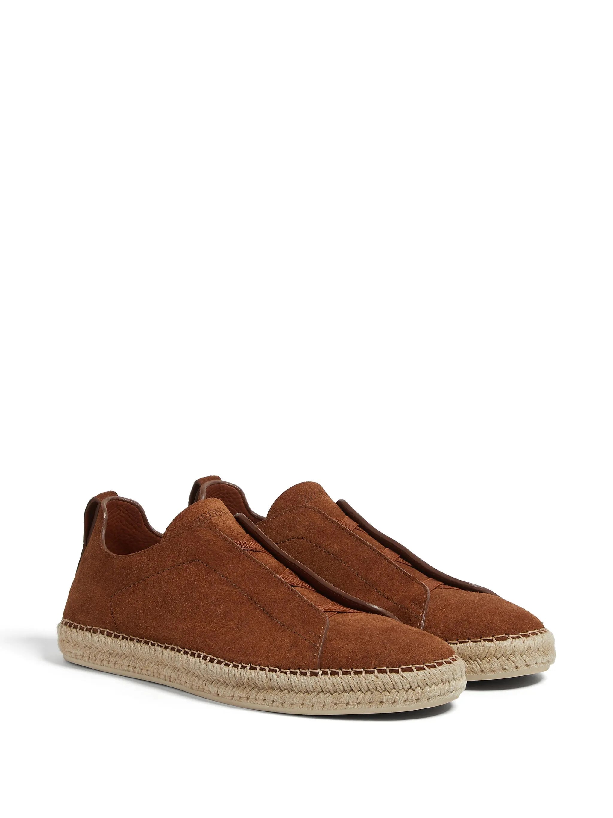 Triple Stitch suede espadrilles