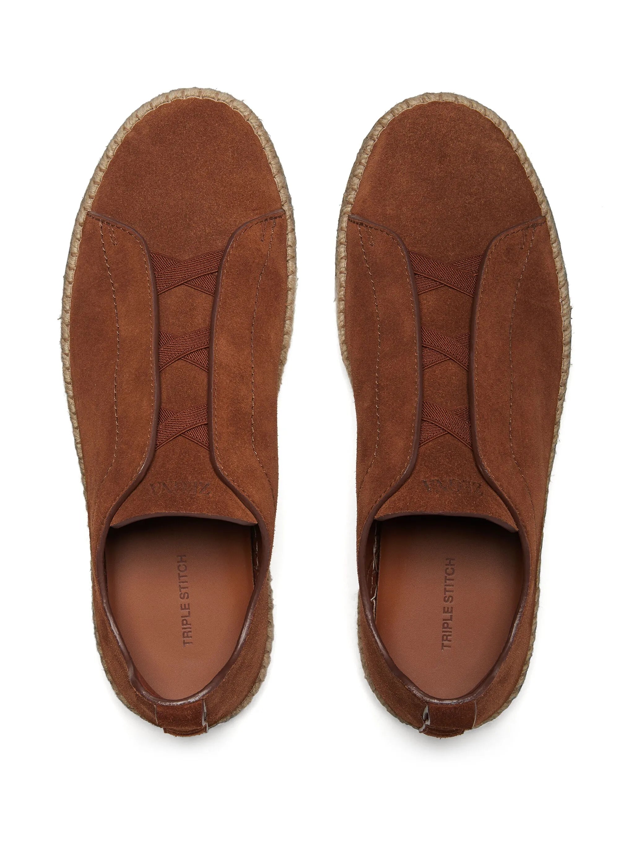 Triple Stitch suede espadrilles