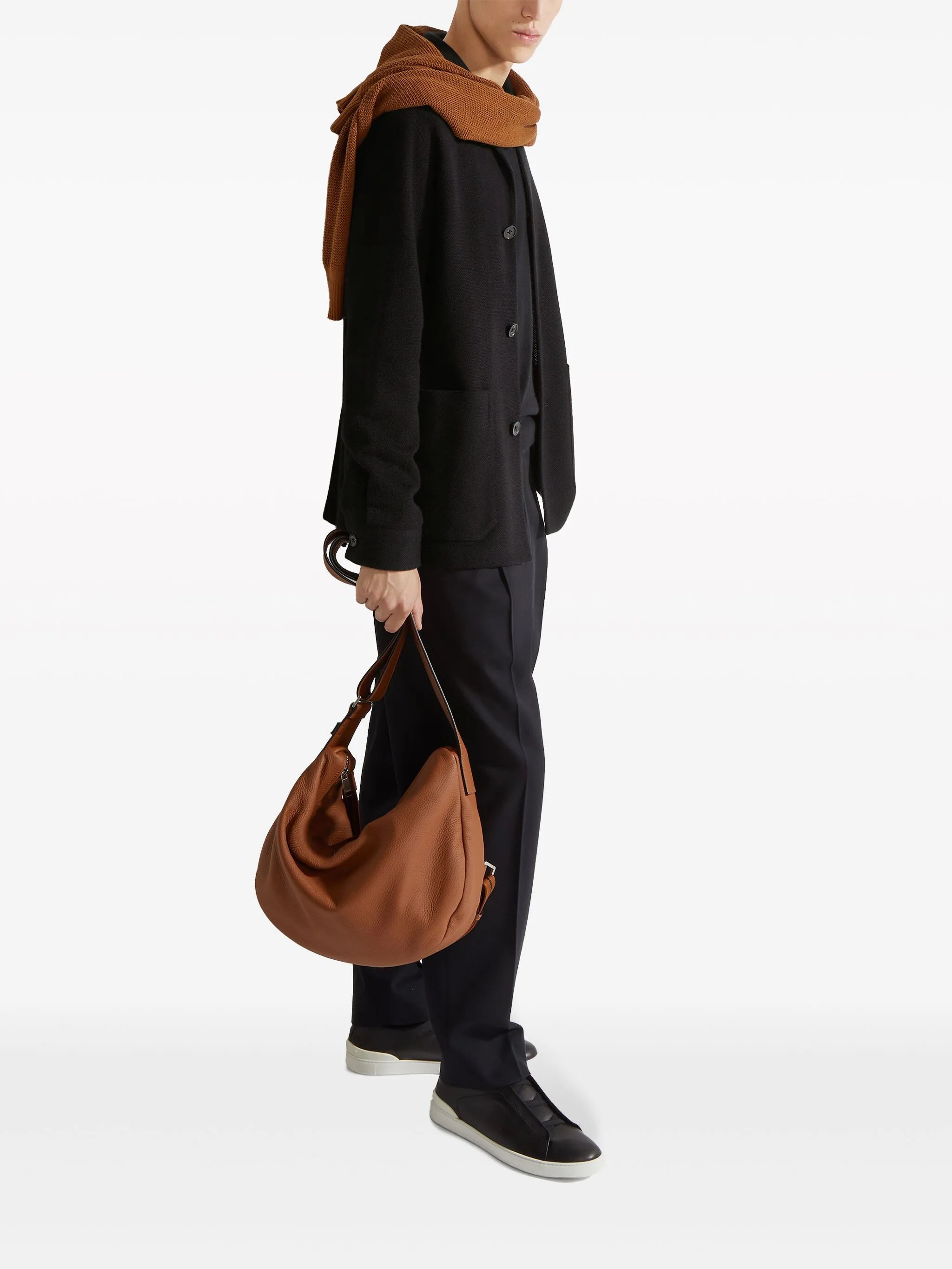 mid-rise tailored trousers