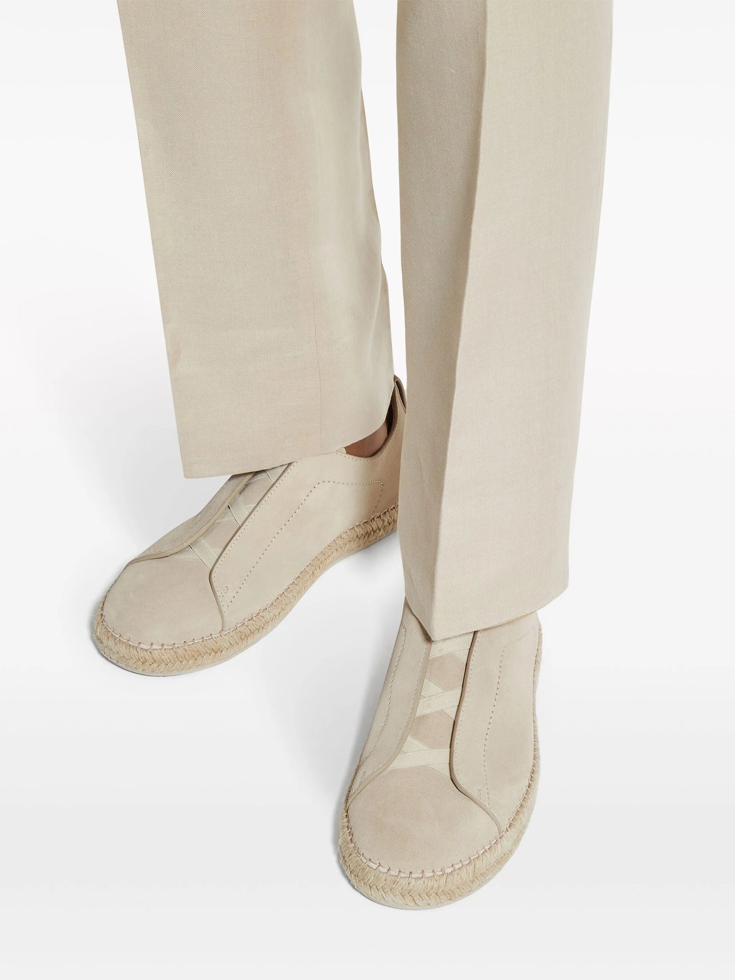 Triple Stitch suede espadrilles