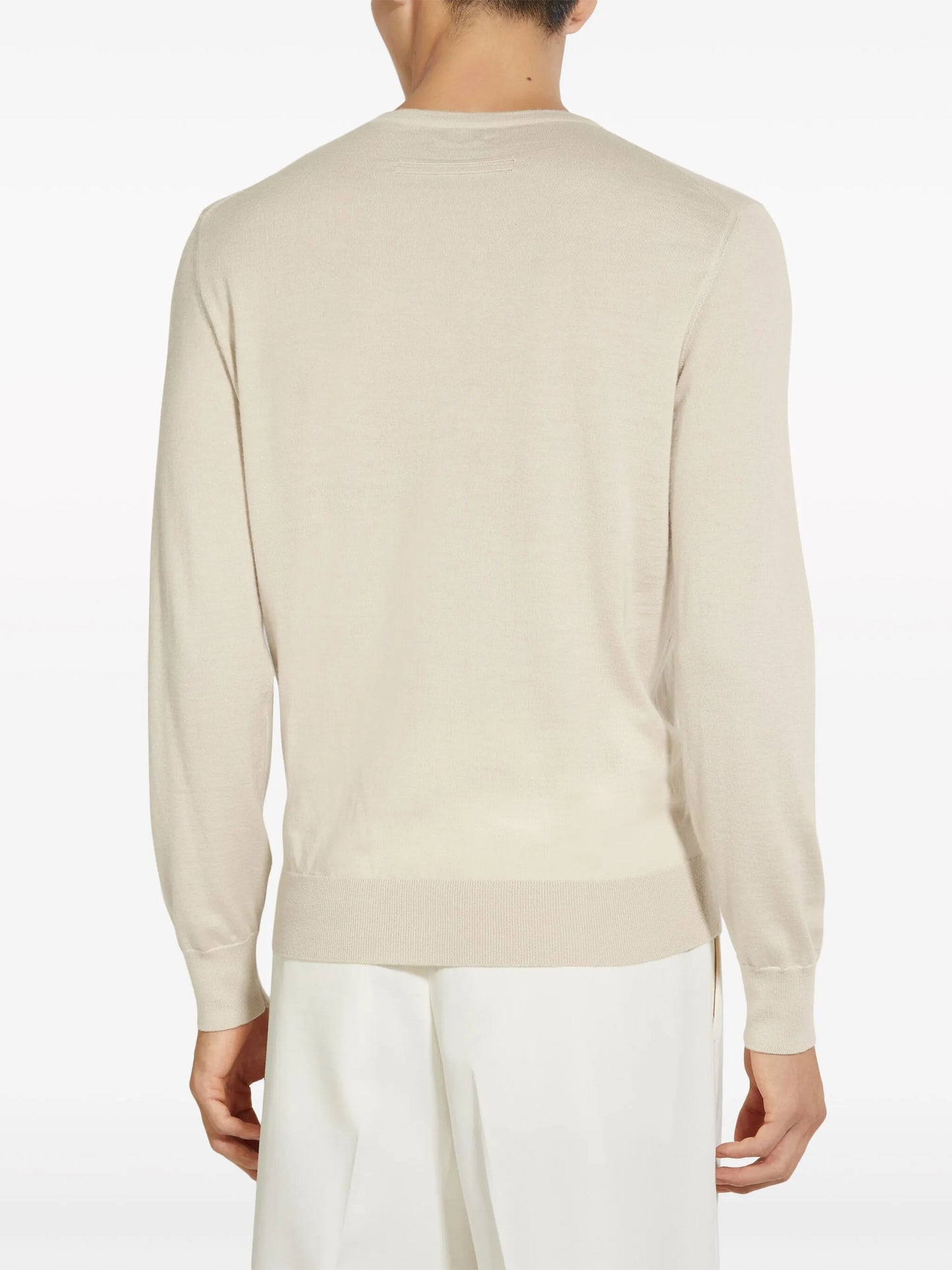 fine-knit crew-neck jumper