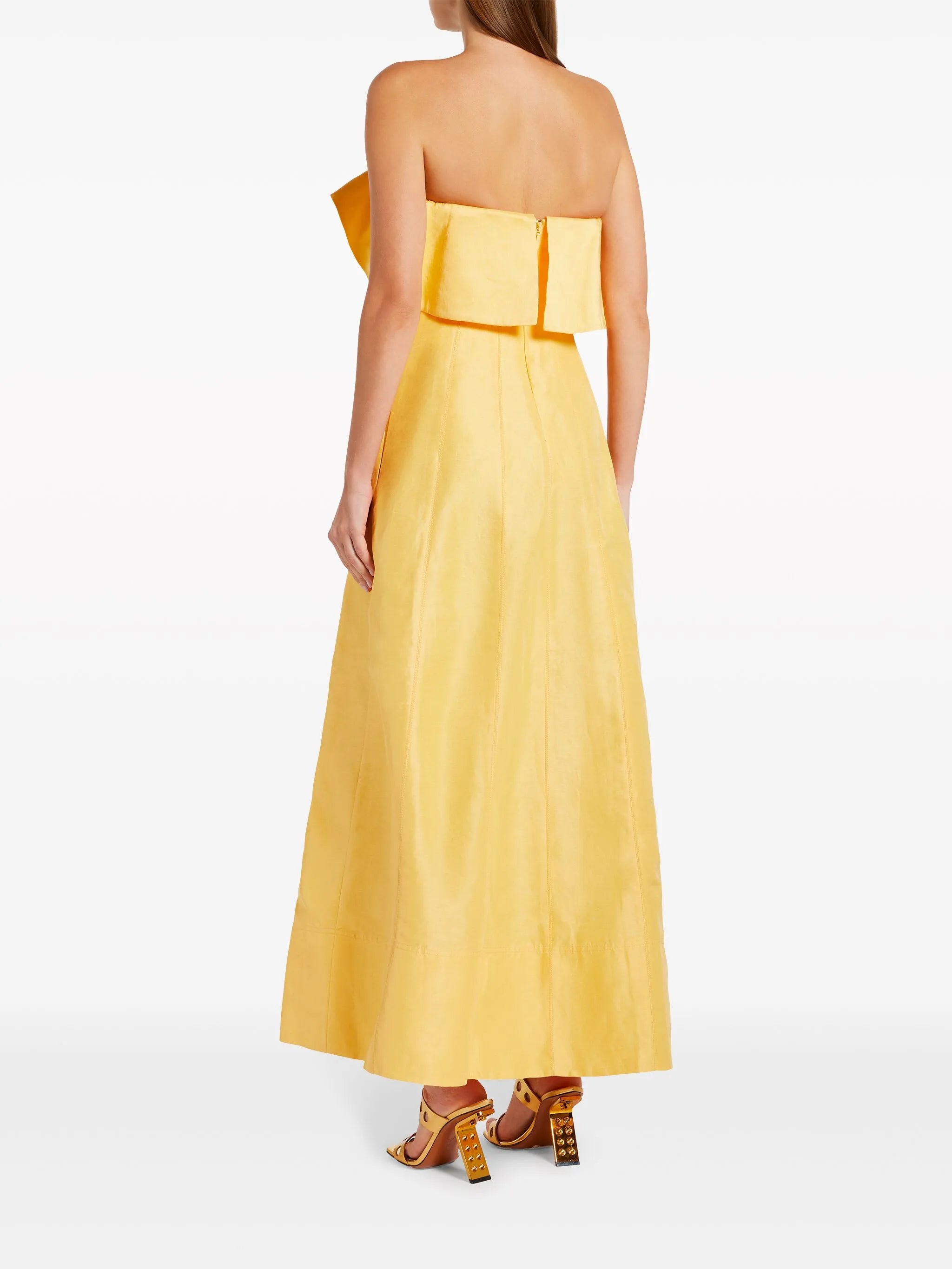 off-shoulder strapless gown