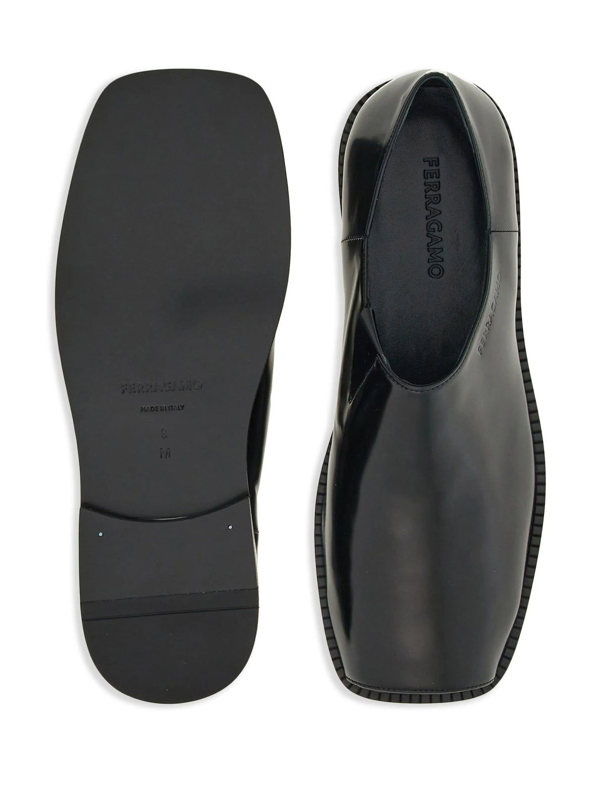 open-toe leather loafers