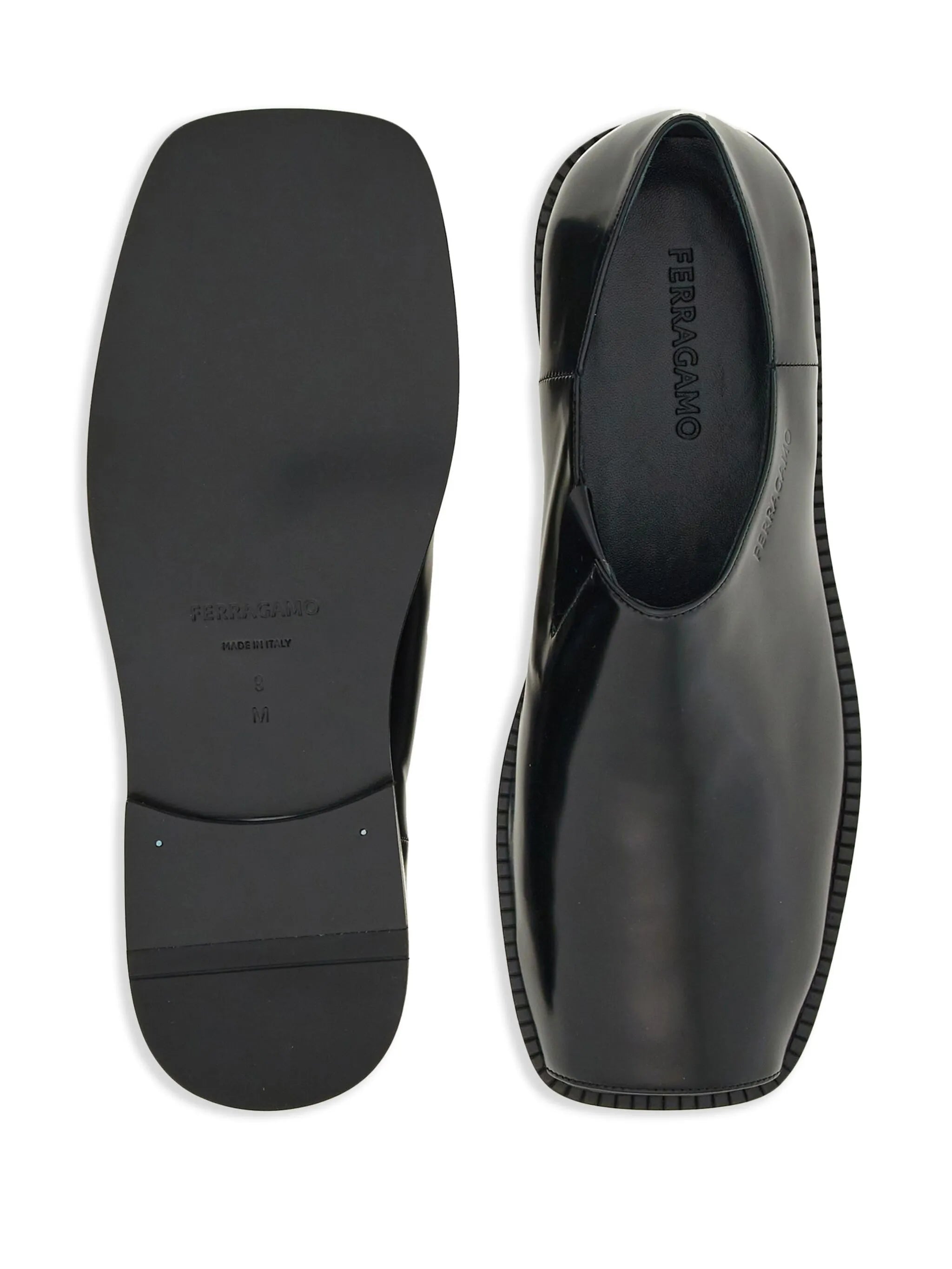 open-toe leather loafers