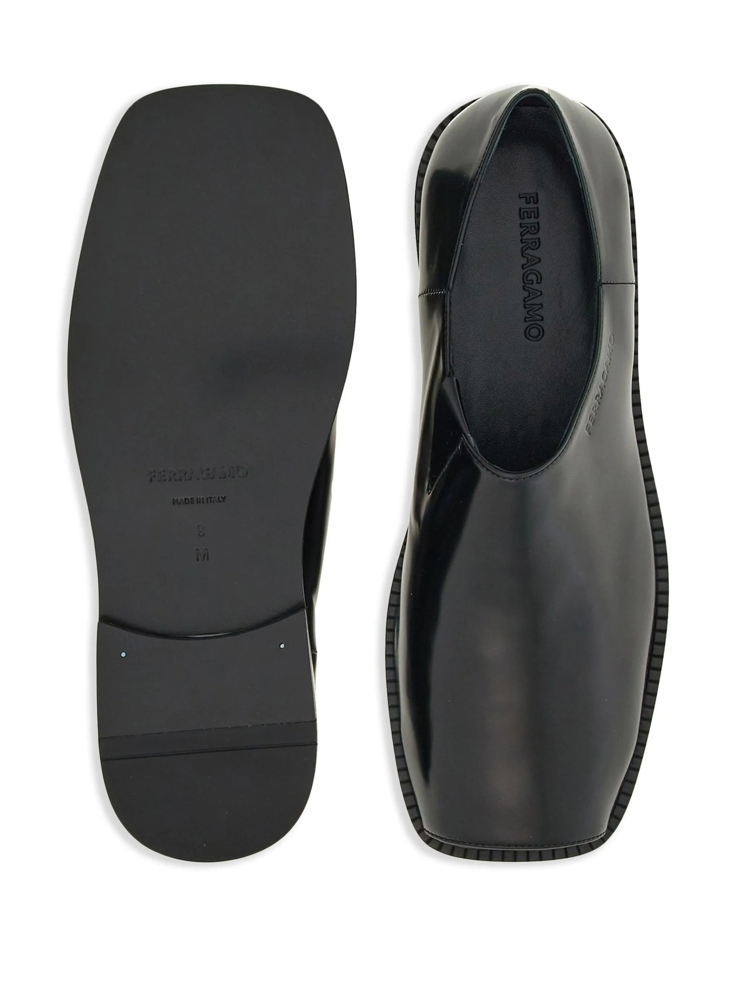 open-toe leather loafers