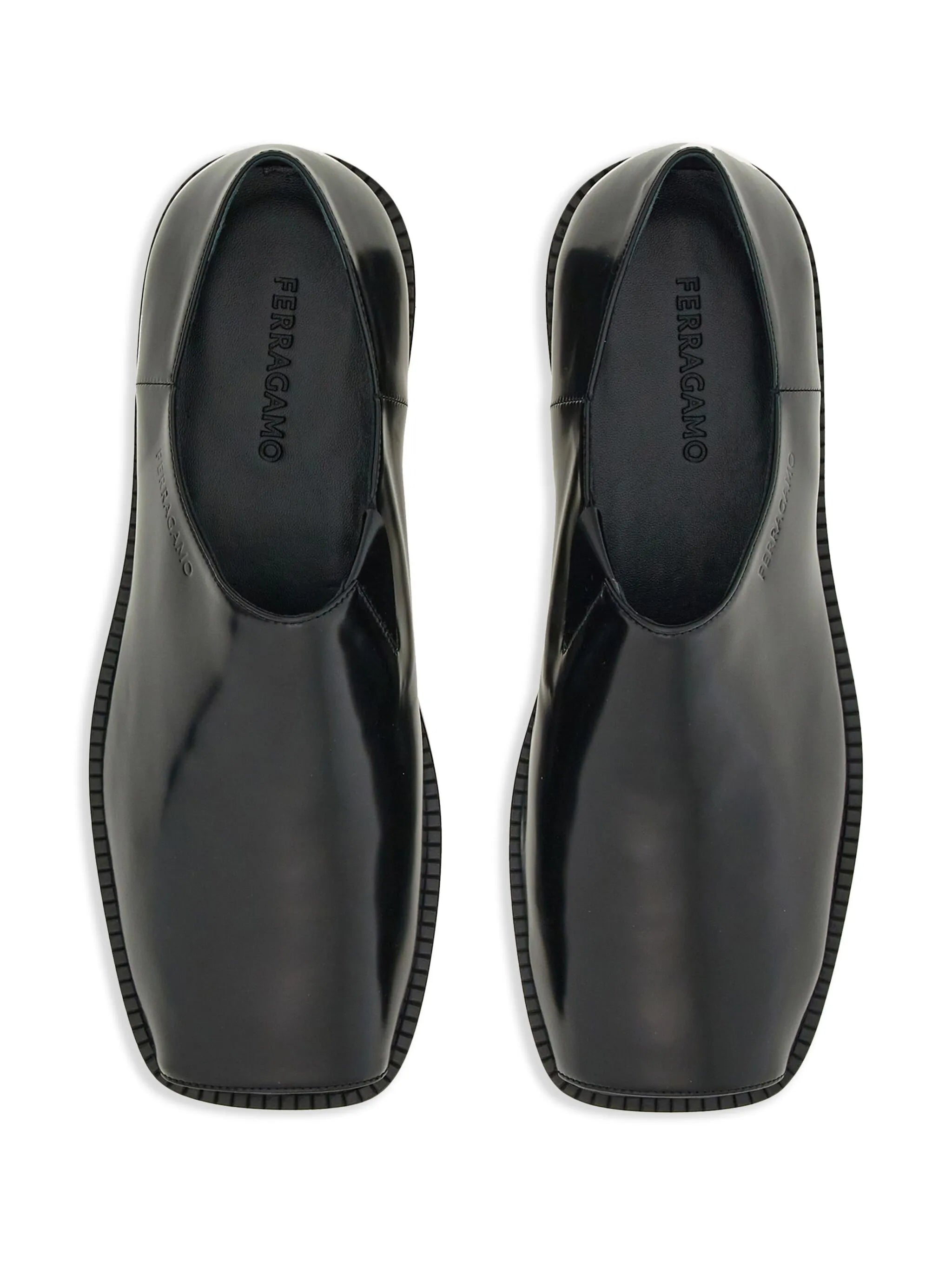 open-toe leather loafers
