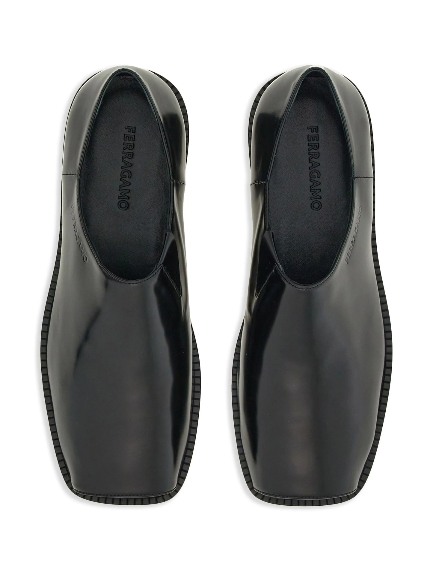 open-toe leather loafers