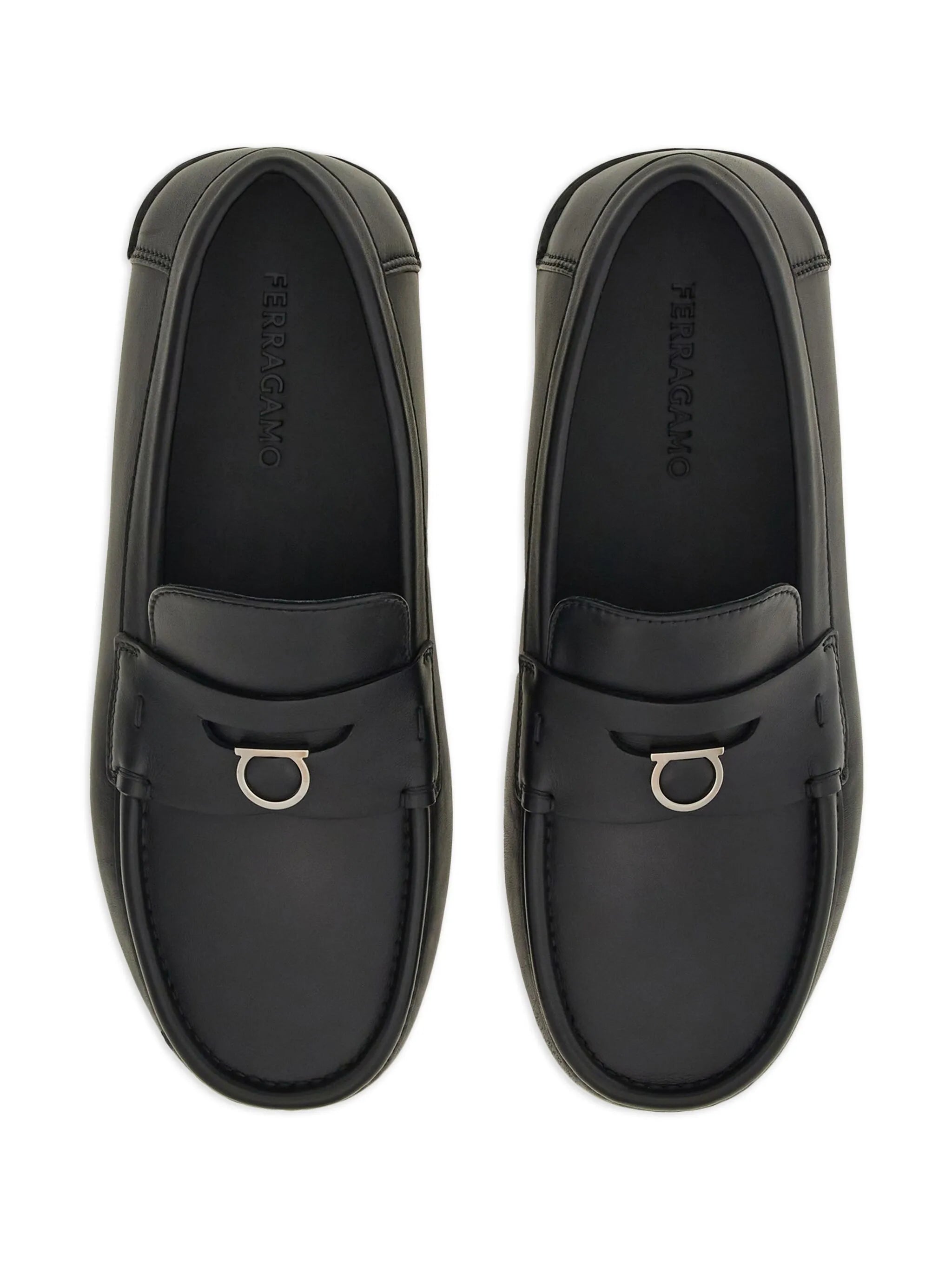 Gancini-plaque leather loafers