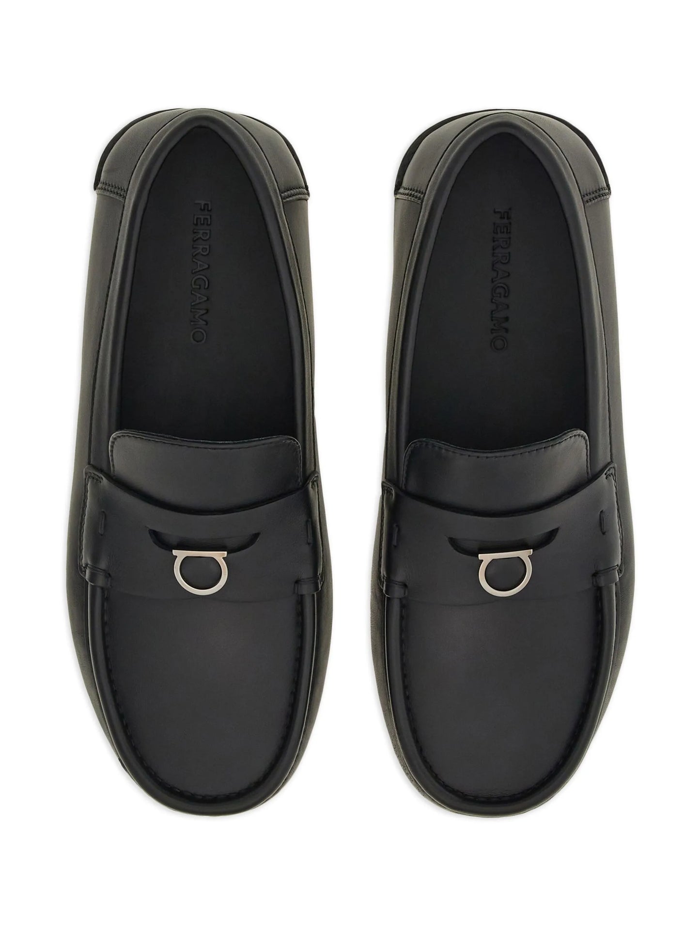 Gancini-plaque leather loafers