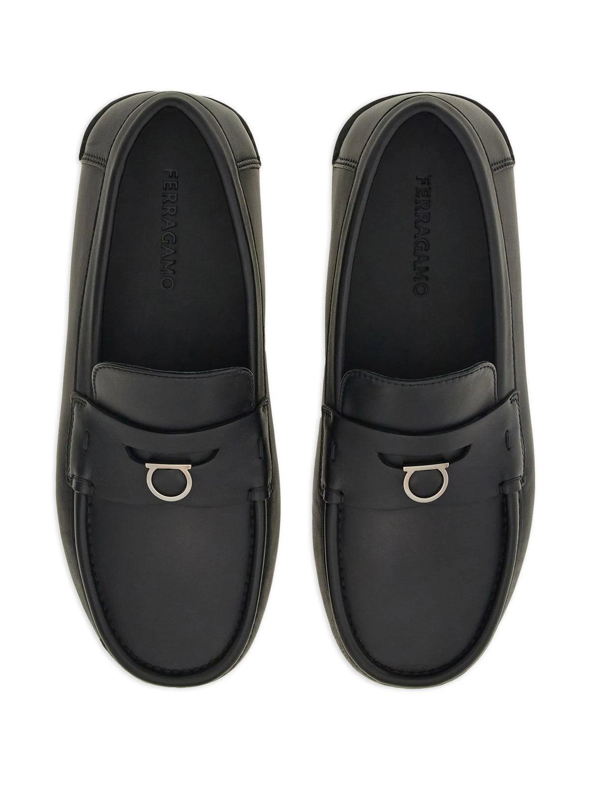 Gancini-plaque leather loafers