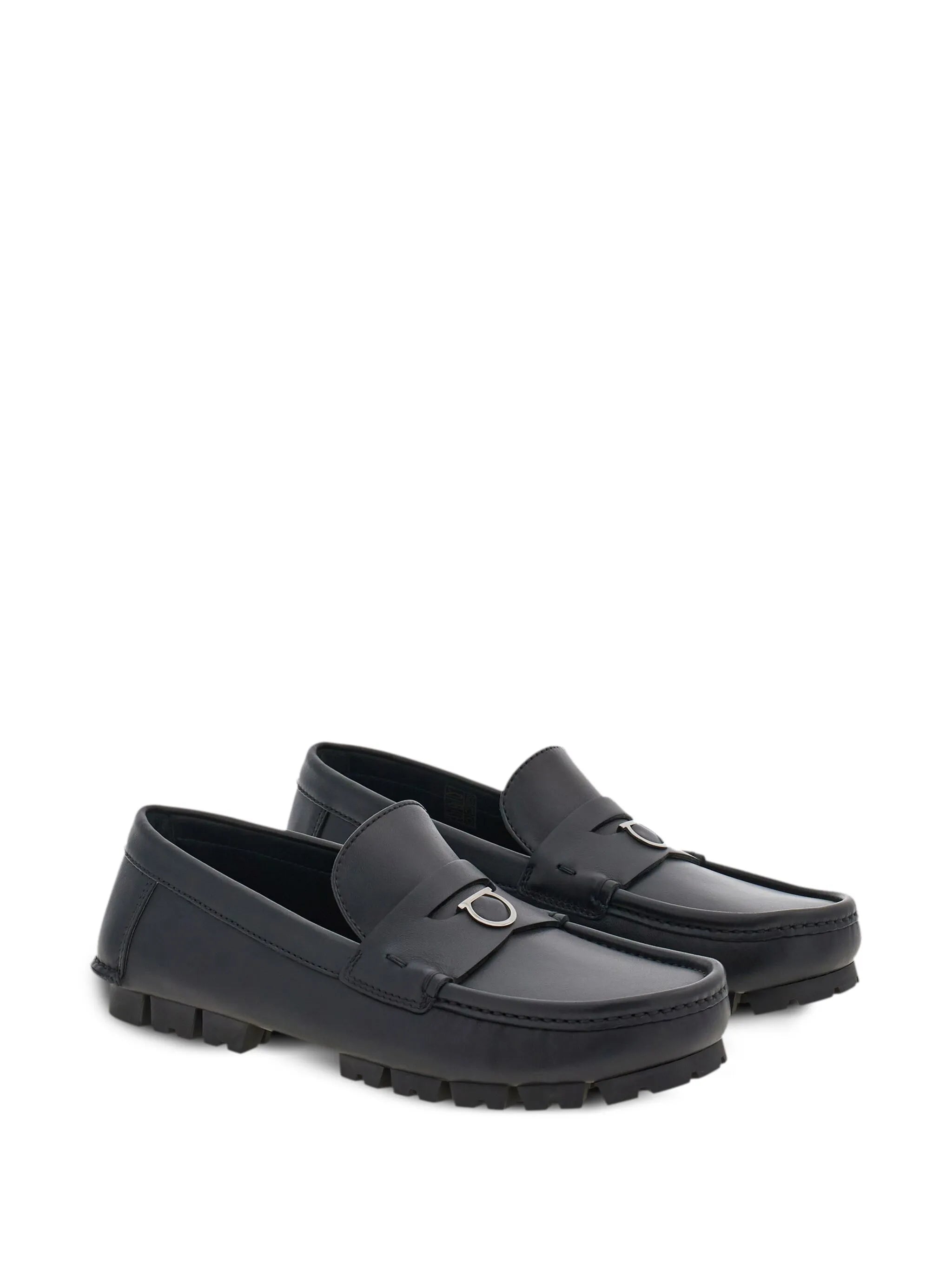 Gancini-plaque leather loafers