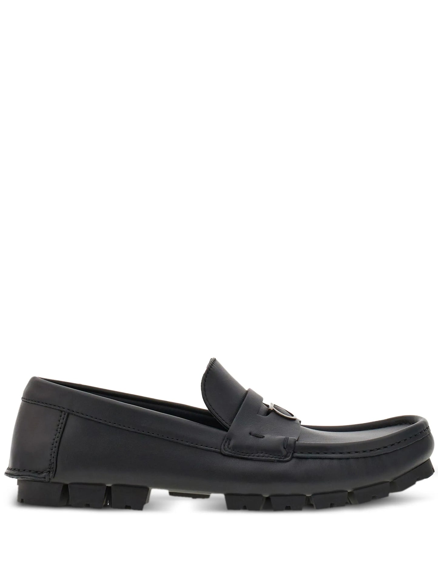 Gancini-plaque leather loafers