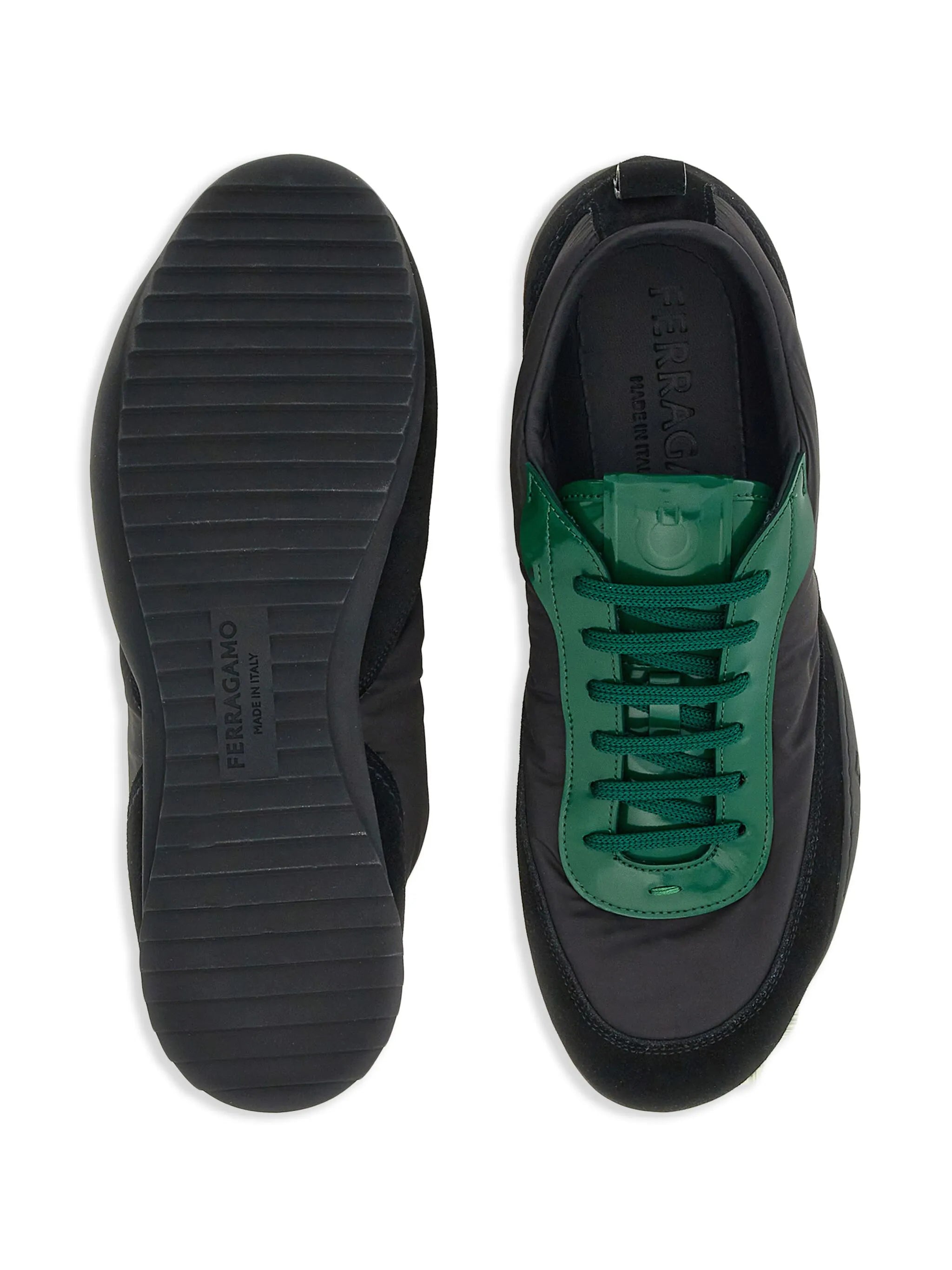 leather-trim lace-up sneakers