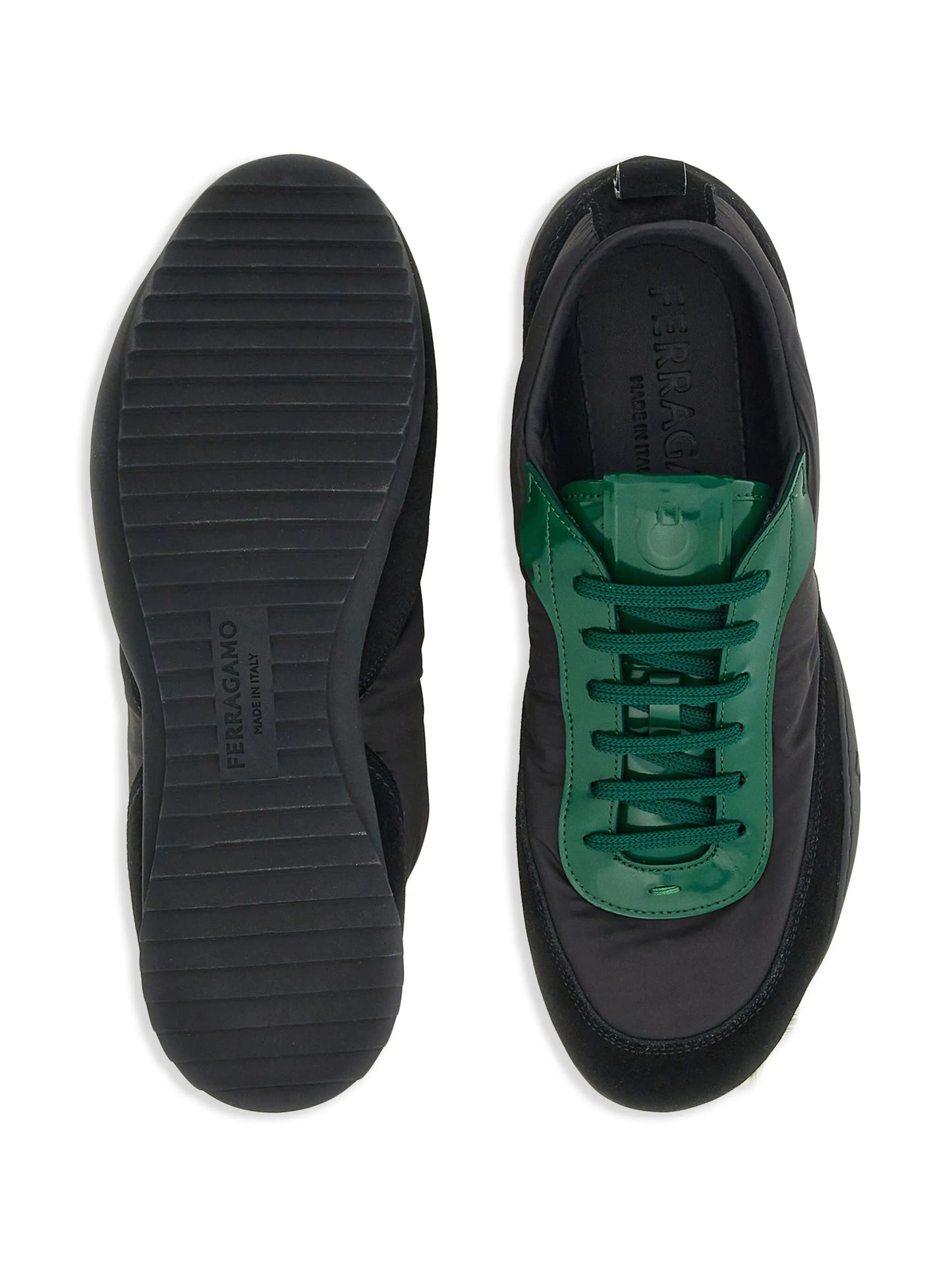 leather-trim lace-up sneakers