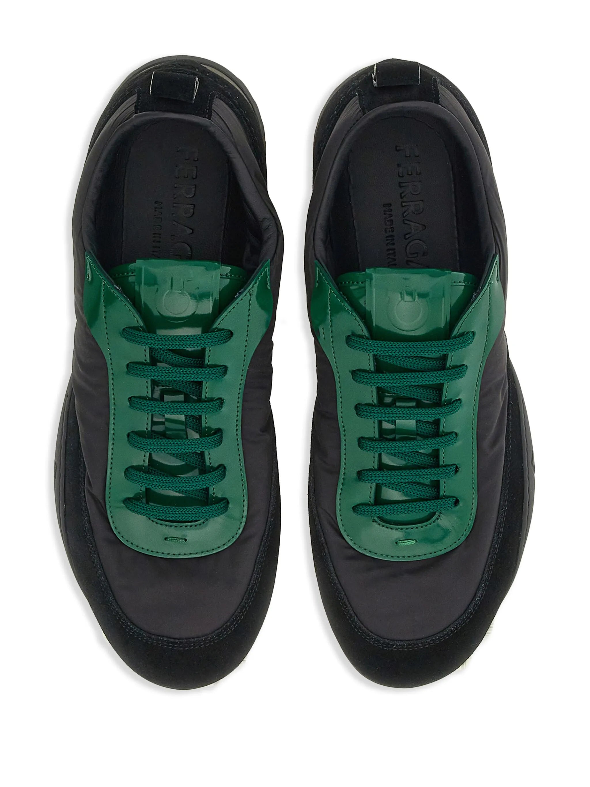 leather-trim lace-up sneakers