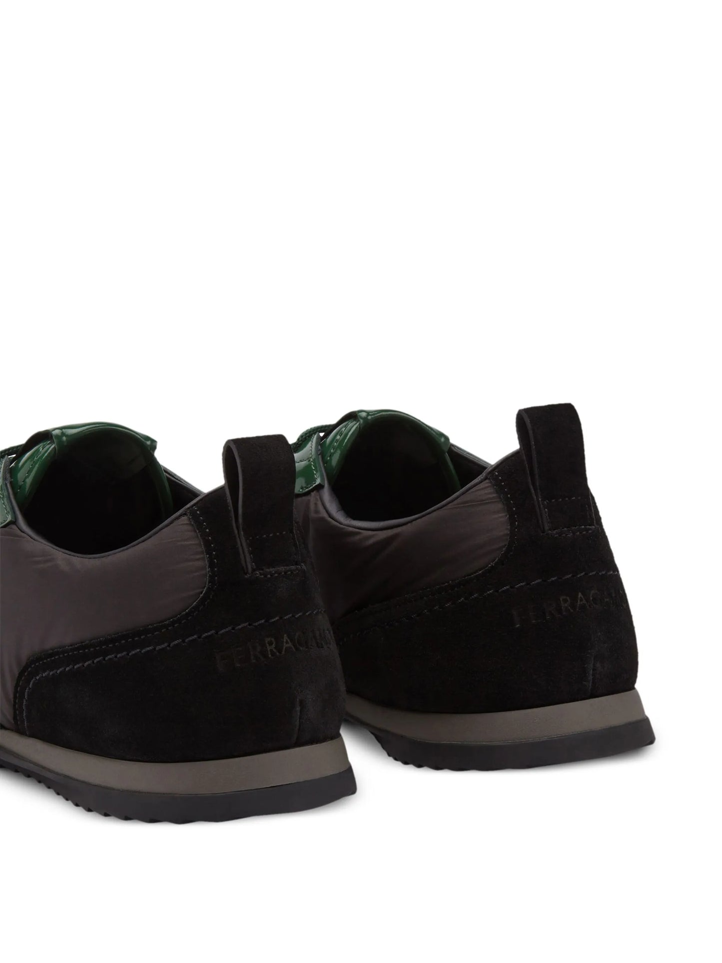 leather-trim lace-up sneakers