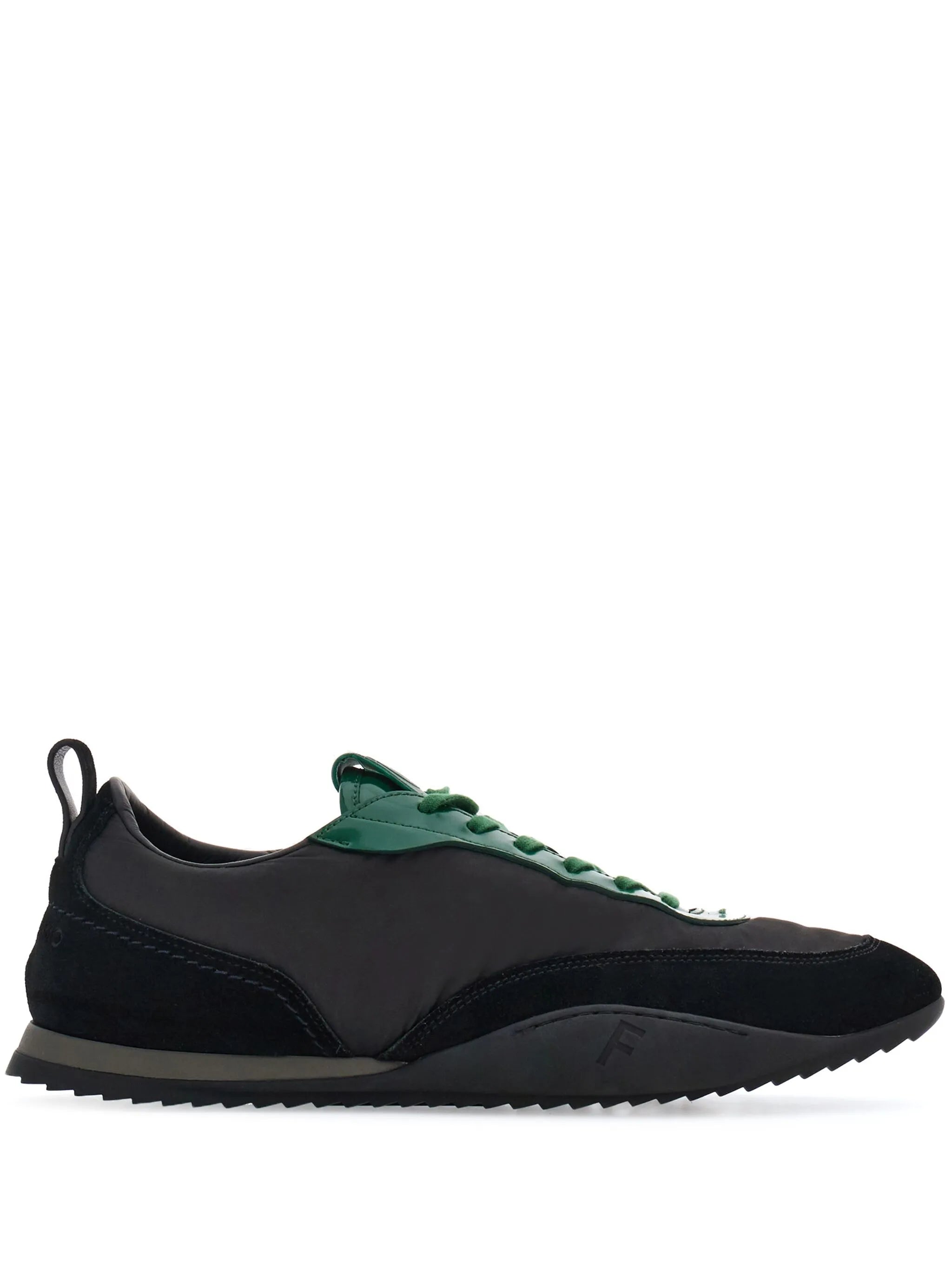 leather-trim lace-up sneakers