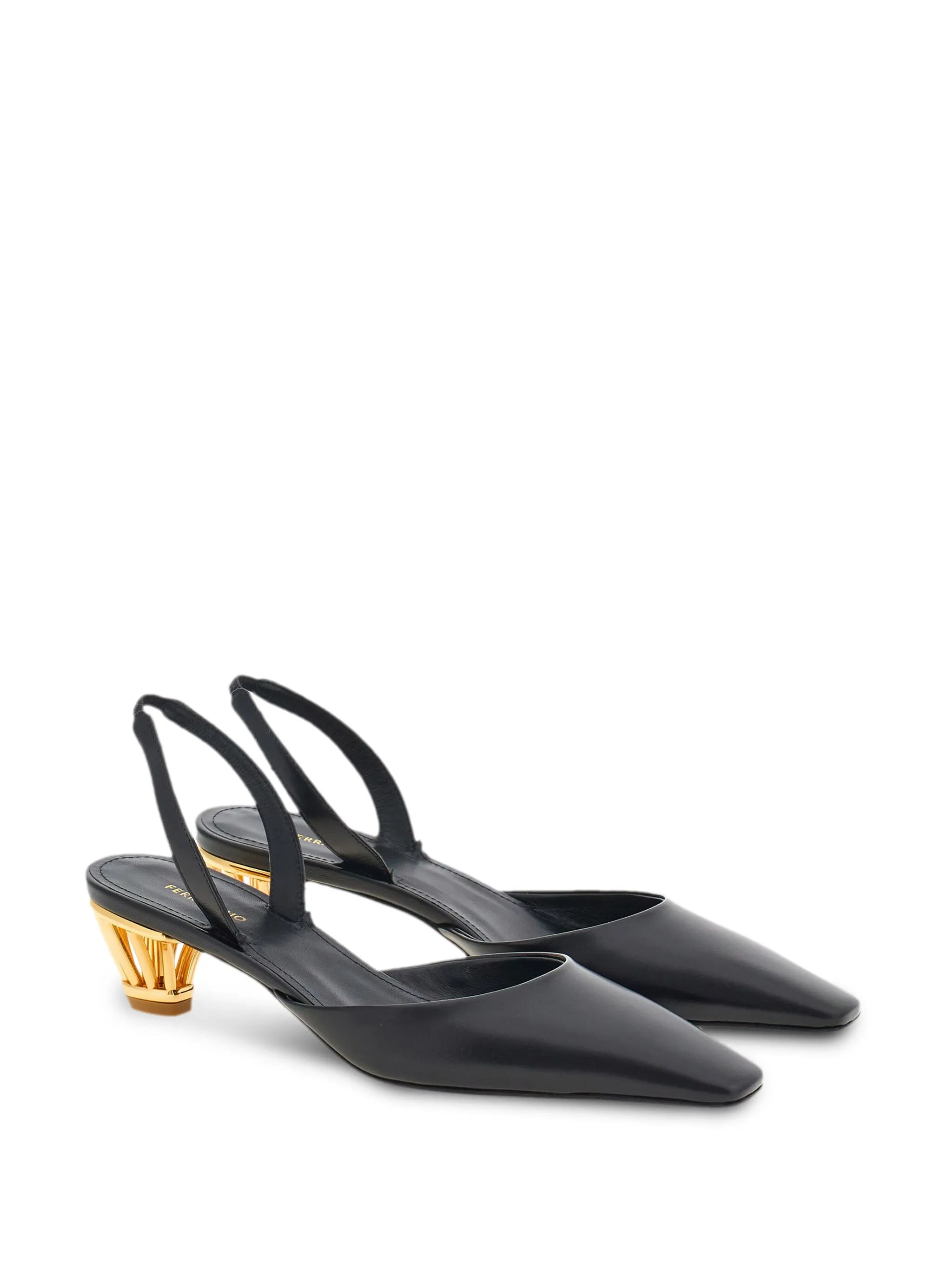 cage-heel slingback pumps