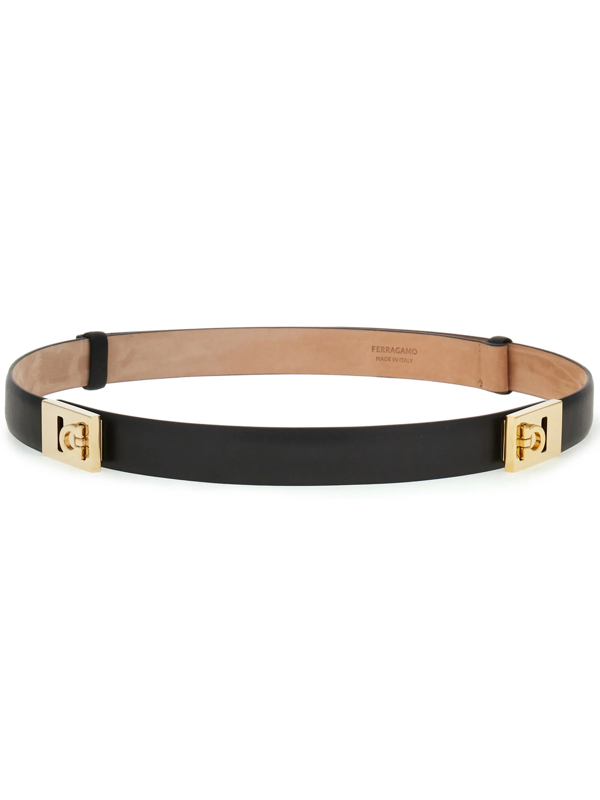 Gancini leather belt