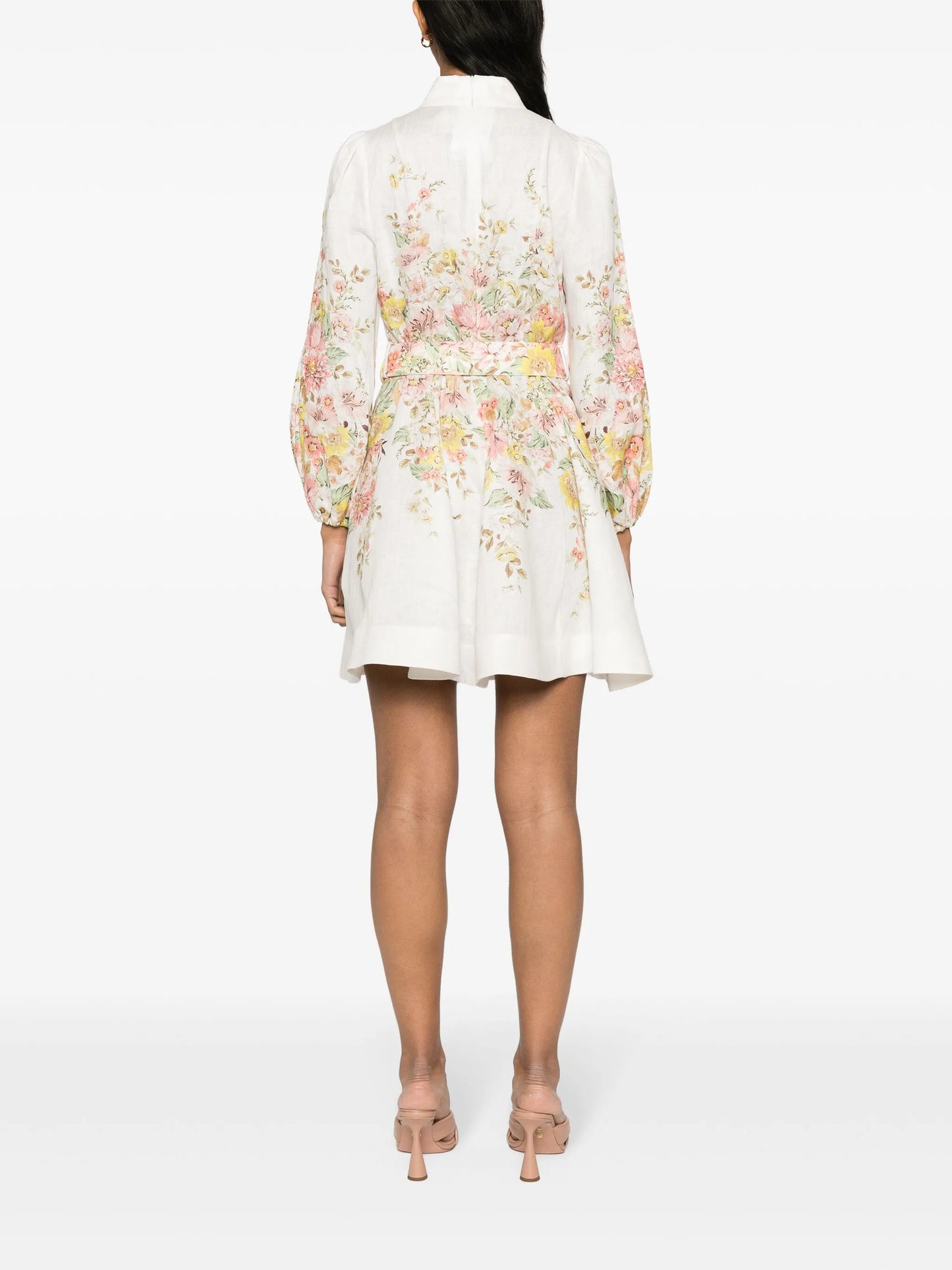 floral-print belted minidress